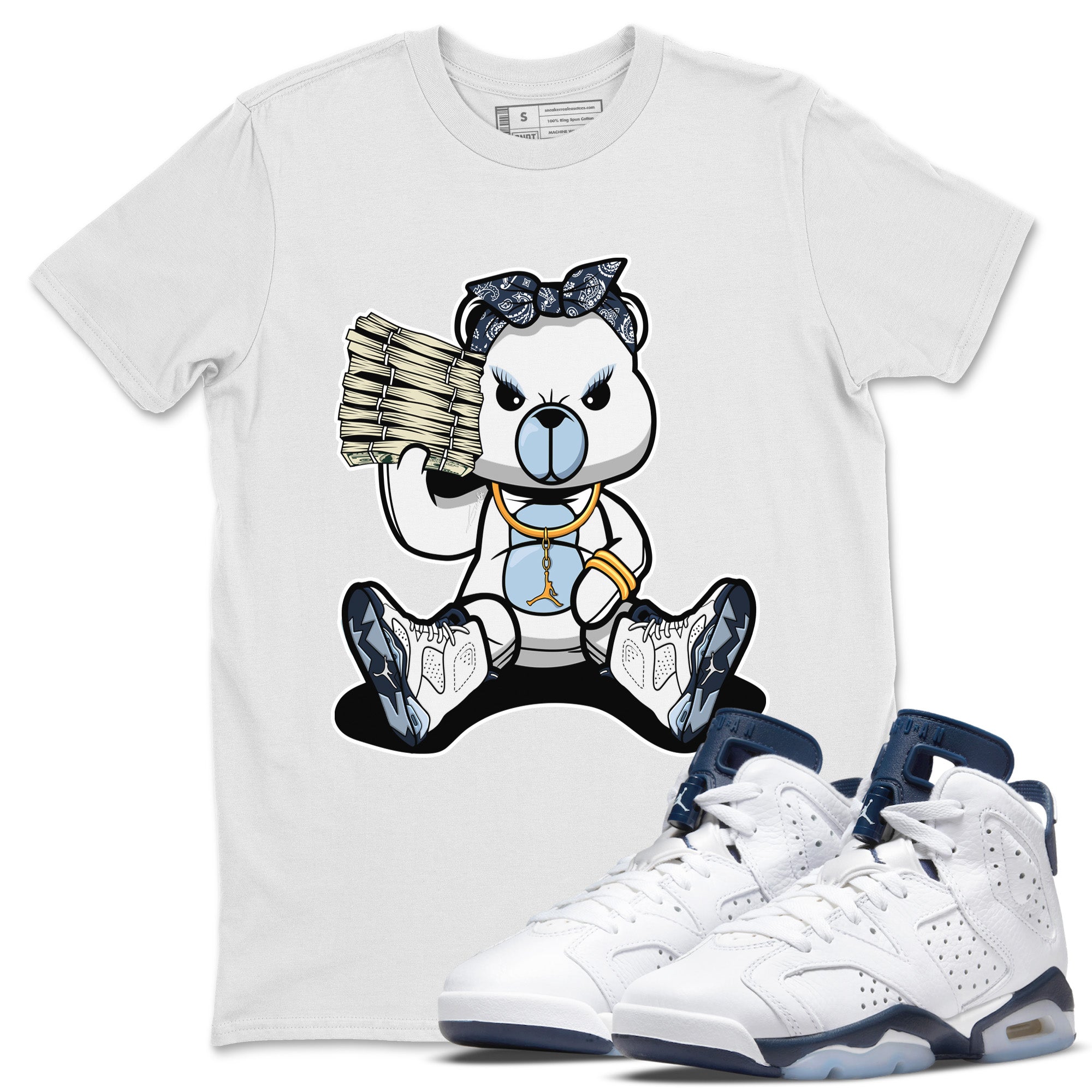 Bad Baby Bear Unisex Tops - Air Jordan 6 Midnight Navy
