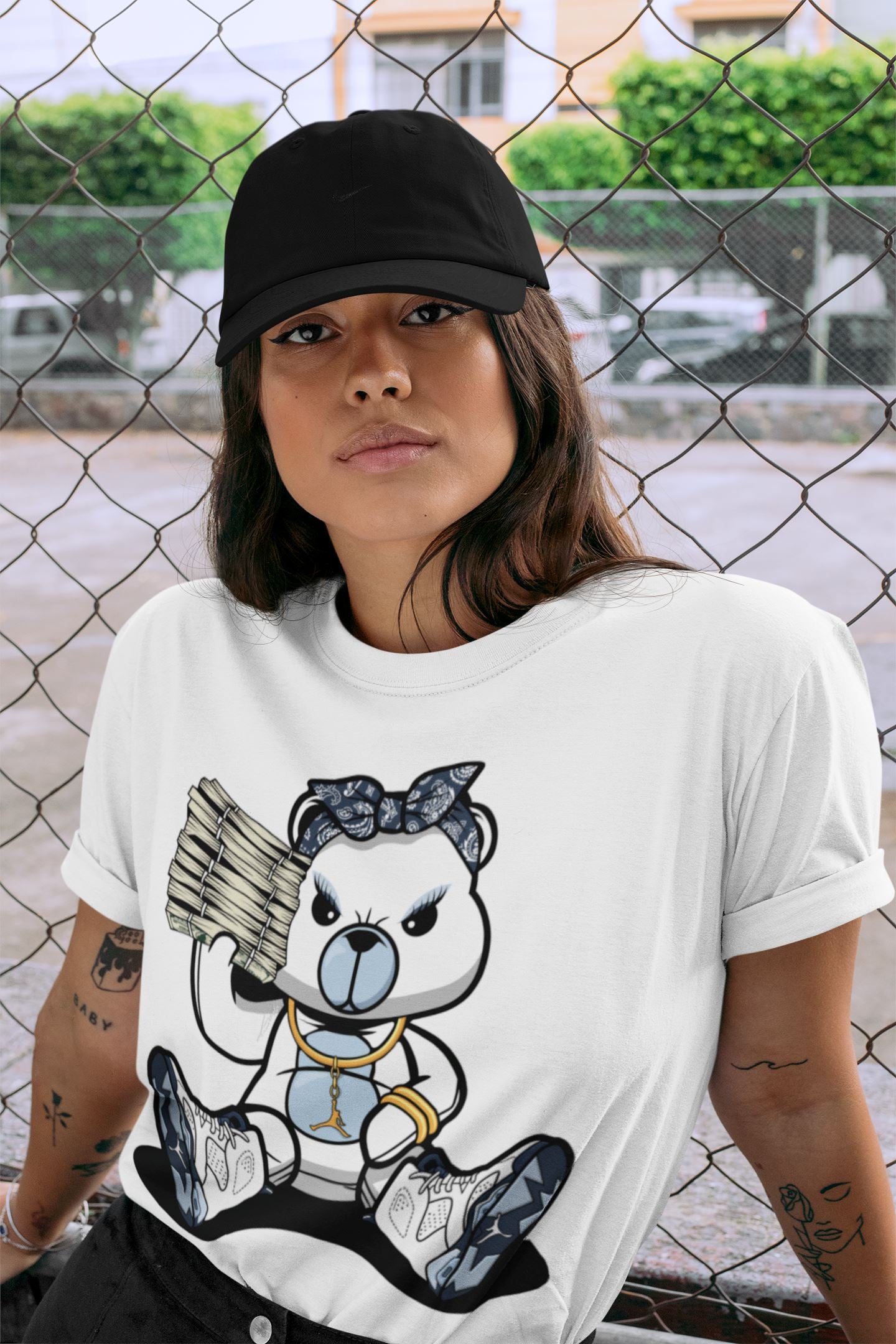 Bad Baby Bear Unisex Tops - Air Jordan 6 Midnight Navy
