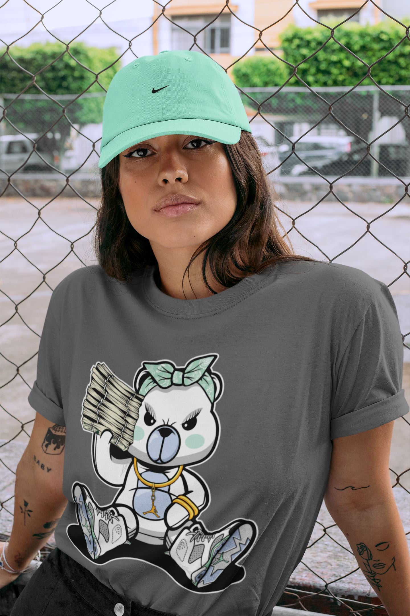 Bad Baby Bear Unisex Tops - Air Jordan 6 Mint Foam