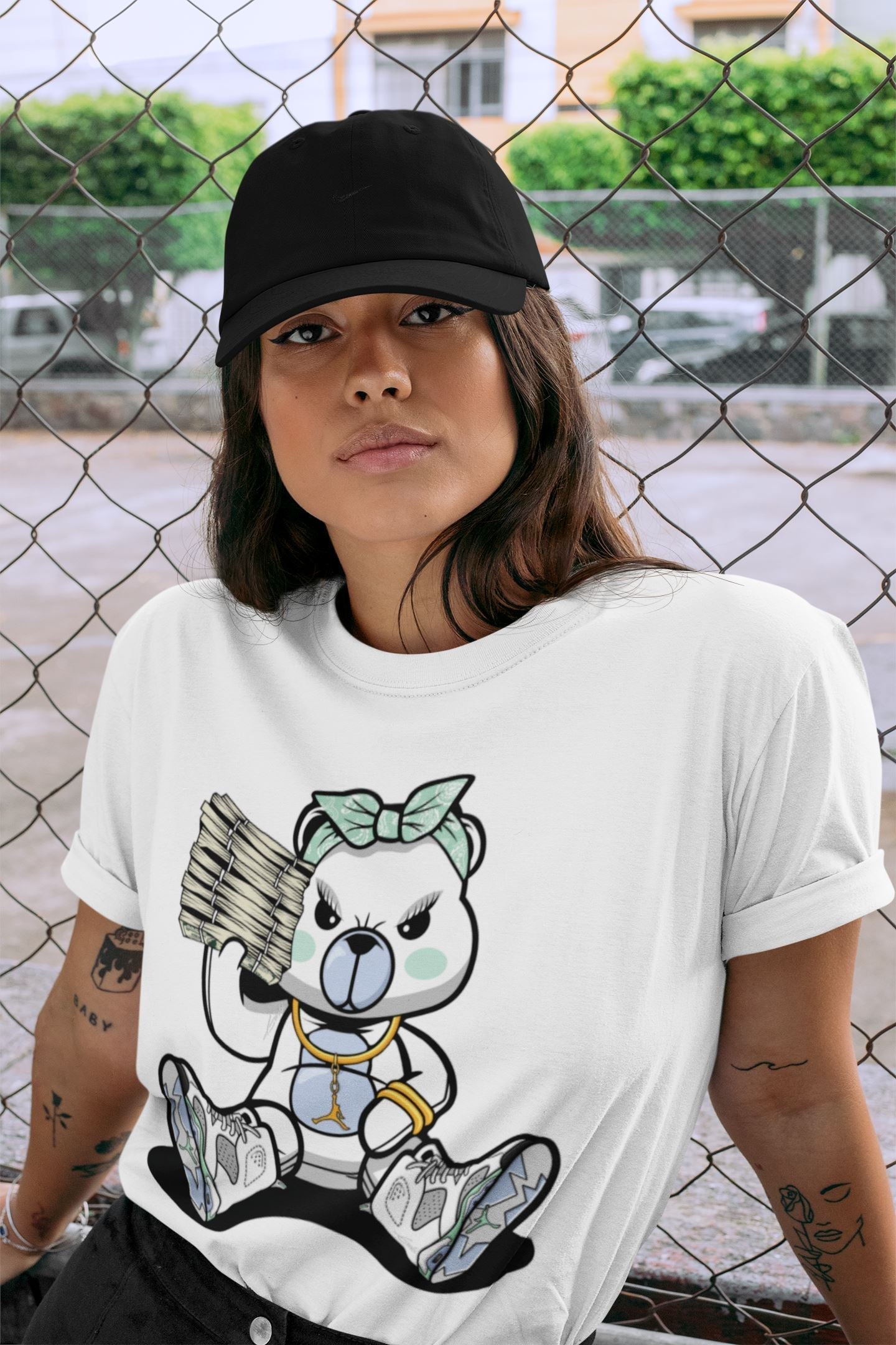 Bad Baby Bear Unisex Tops - Air Jordan 6 Mint Foam