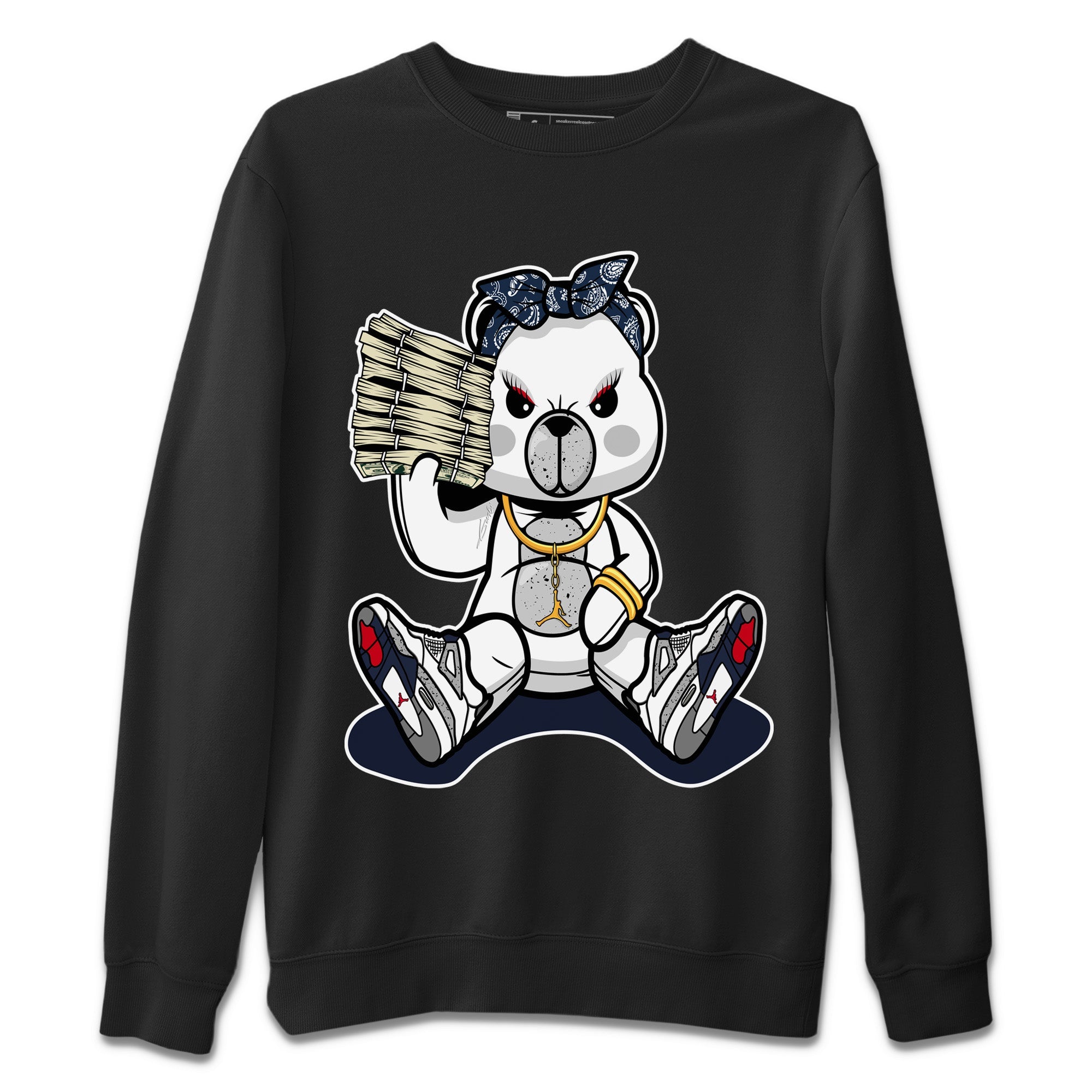 Bad Baby Bear Unisex Tops - Air Jordan 4 Midnight Navy