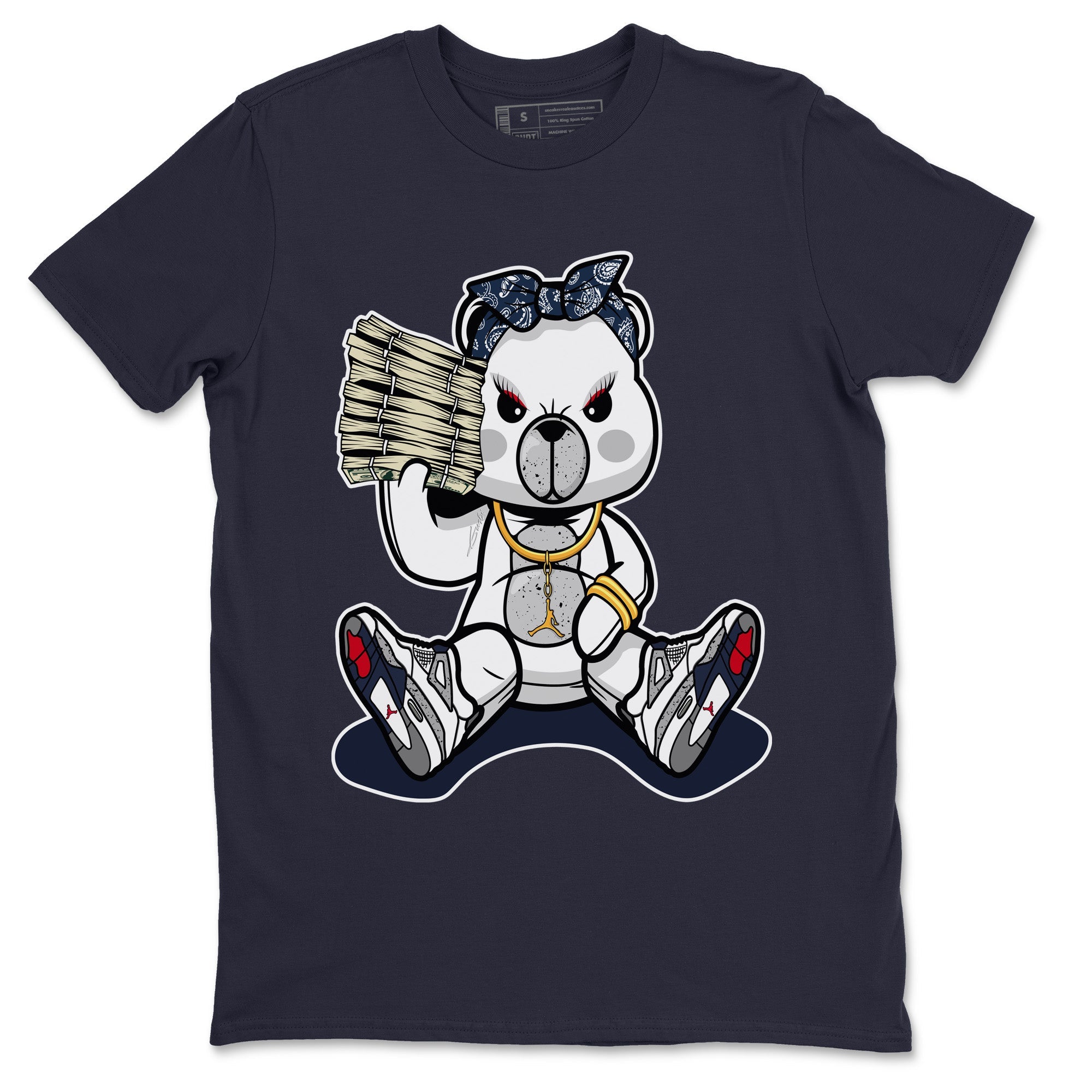 Bad Baby Bear Unisex Tops - Air Jordan 4 Midnight Navy