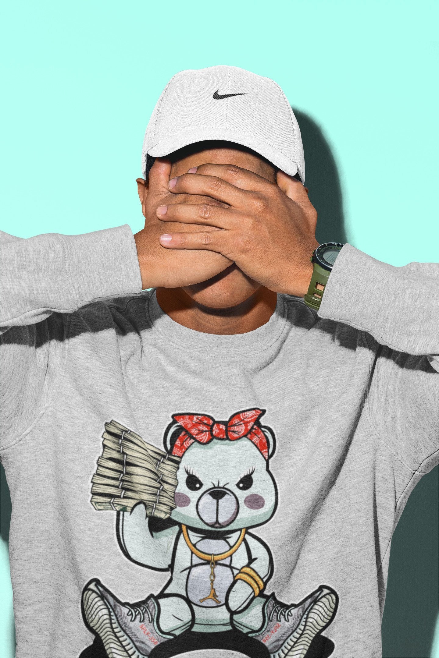 Bad Baby Bear Unisex Tops - Yeezy 350 Blue Tint