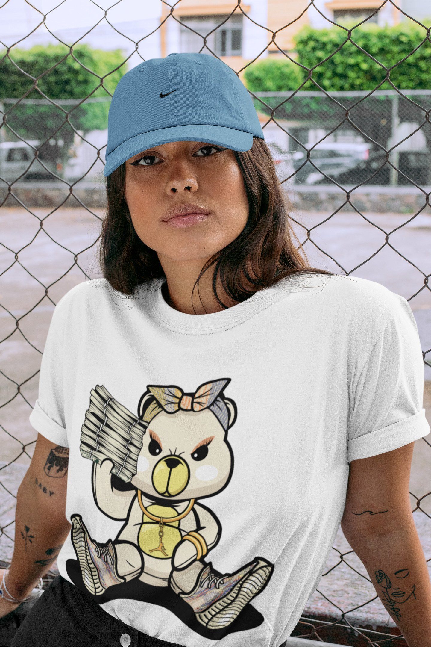 Bad Baby Bear Unisex Tops - Yeezy 350 MX Oat