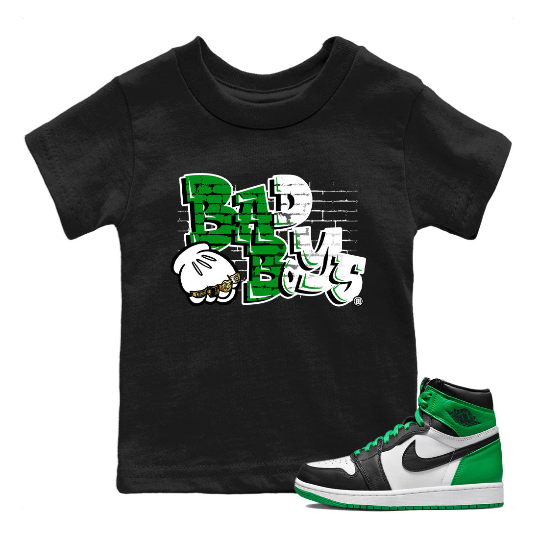 Bad Boys Kids Tops - Air Jordan 1 Celtics