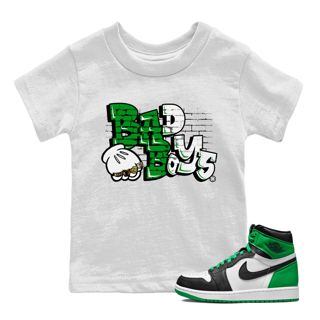 Bad Boys Kids Tops - Air Jordan 1 Celtics