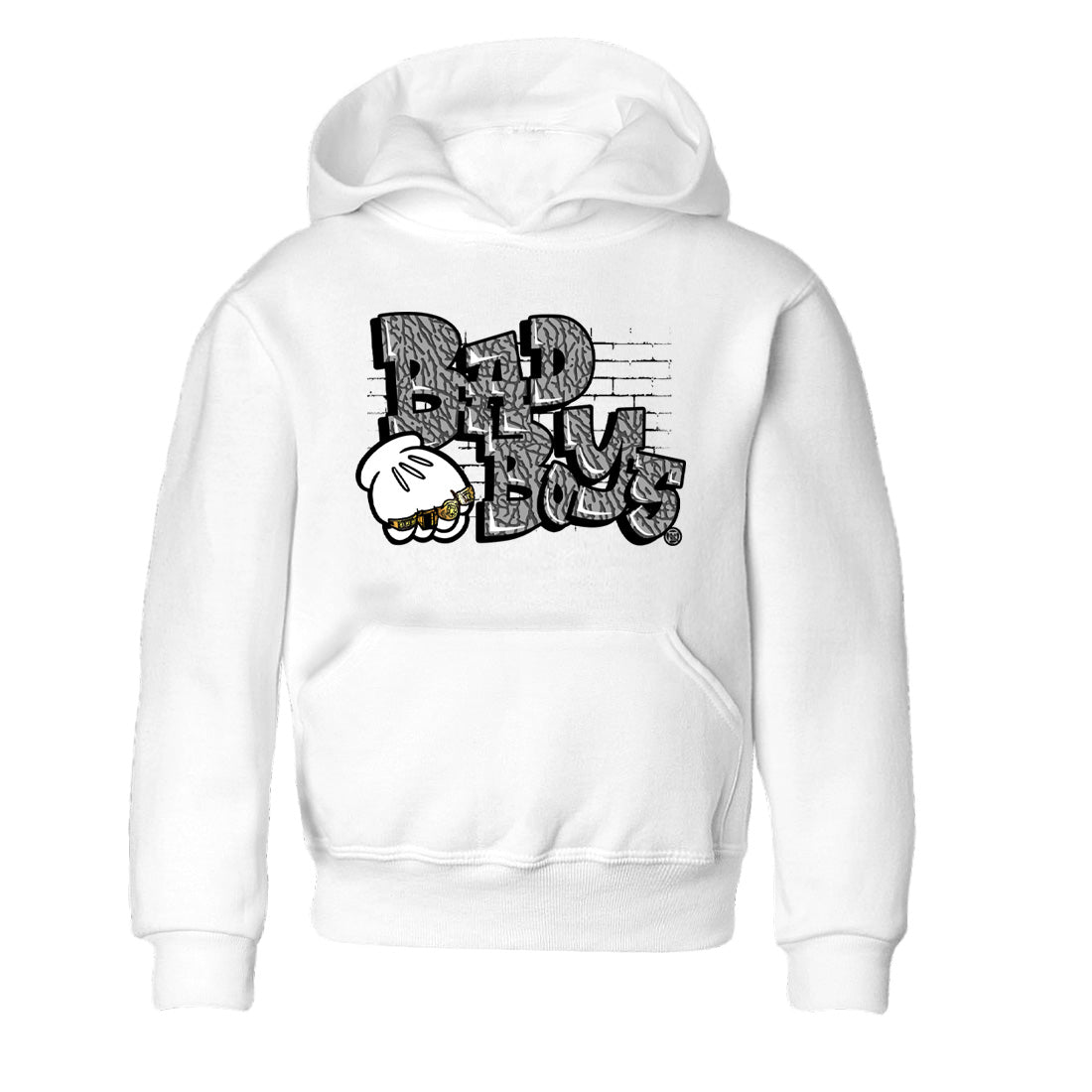 Bad Boys Kids Tops - Air Jordan 1 White Cement
