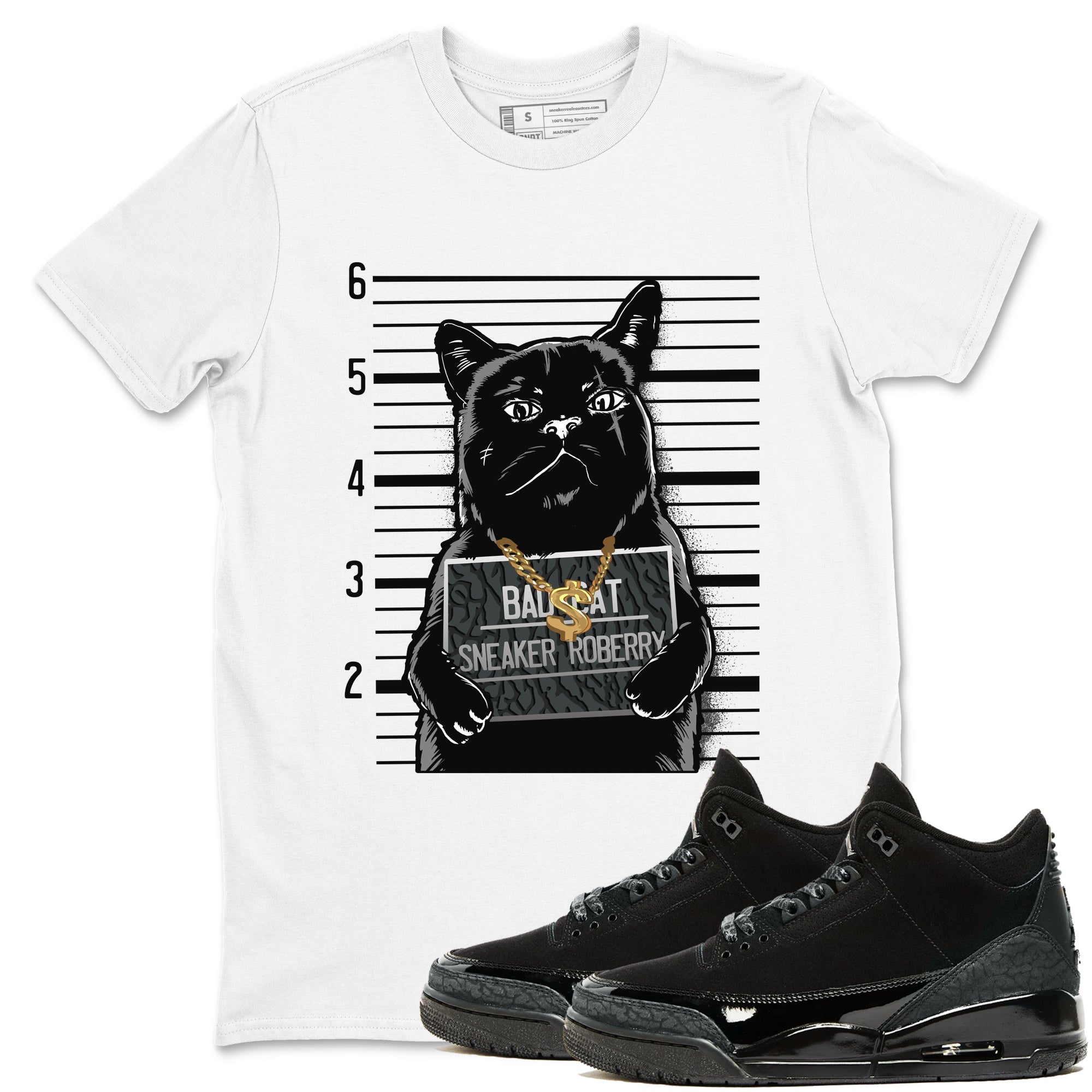 Bad Cat snkmatch Tees - Air Jordan 3 Black Cat