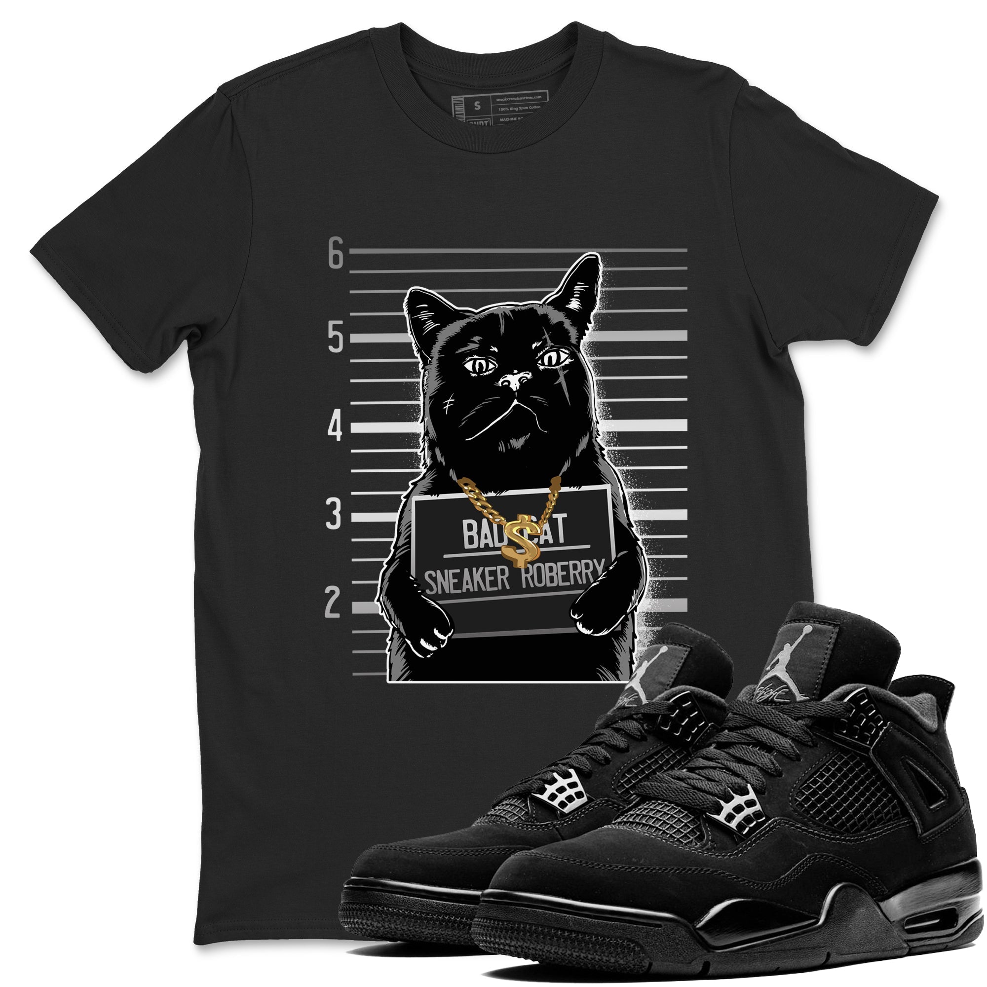 Bad Cat snkmatch Tees - Air Jordan 4 Black Cat