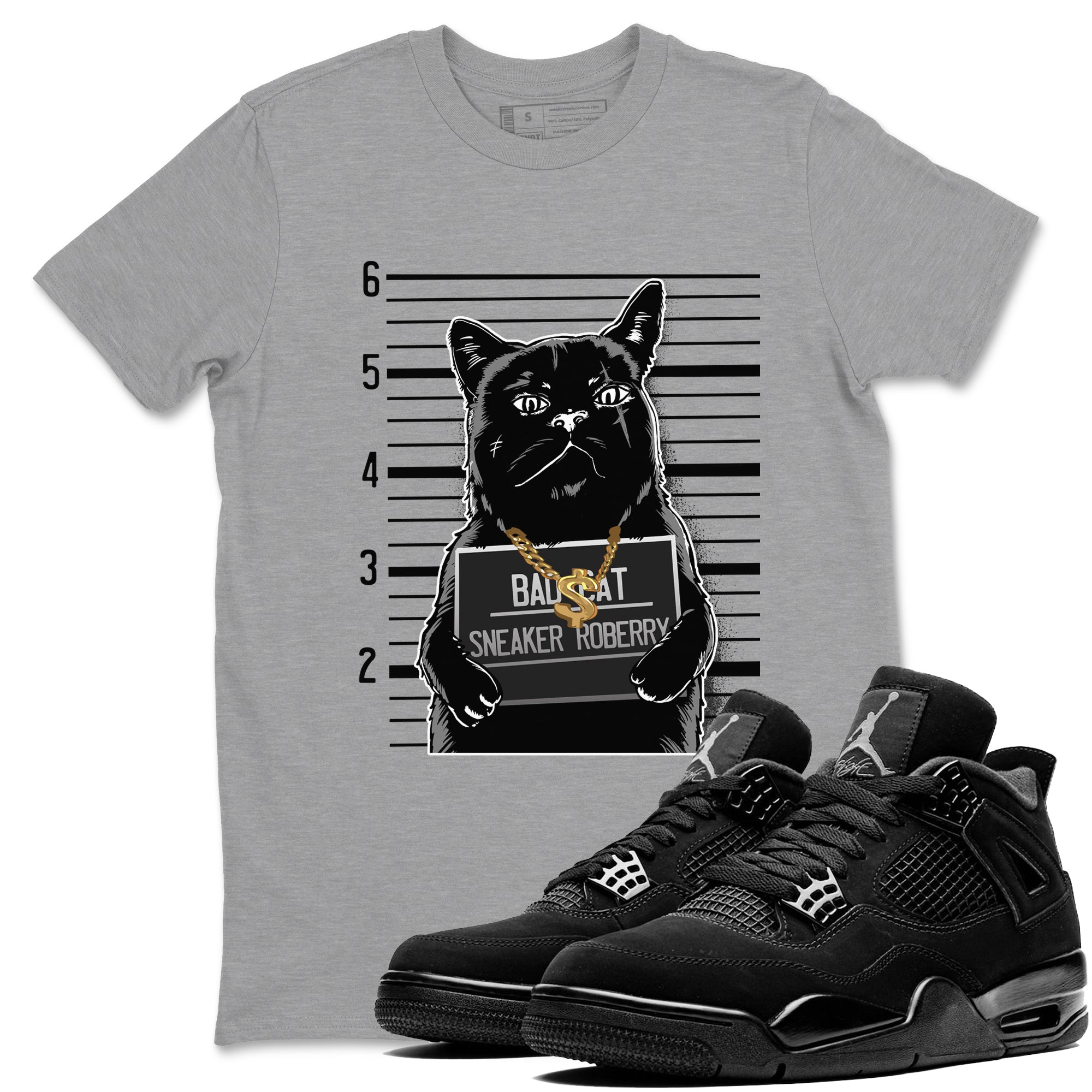 Bad Cat snkmatch Tees - Air Jordan 4 Black Cat