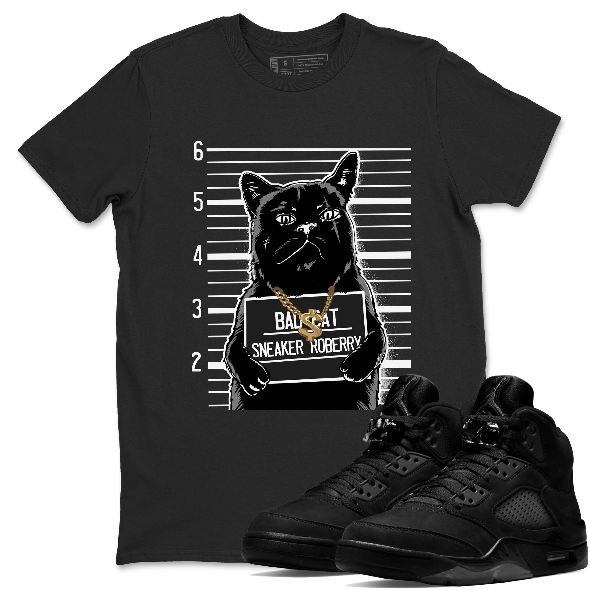 Bad Cat snkmatch Tees - Air Jordan 5 Black Cat