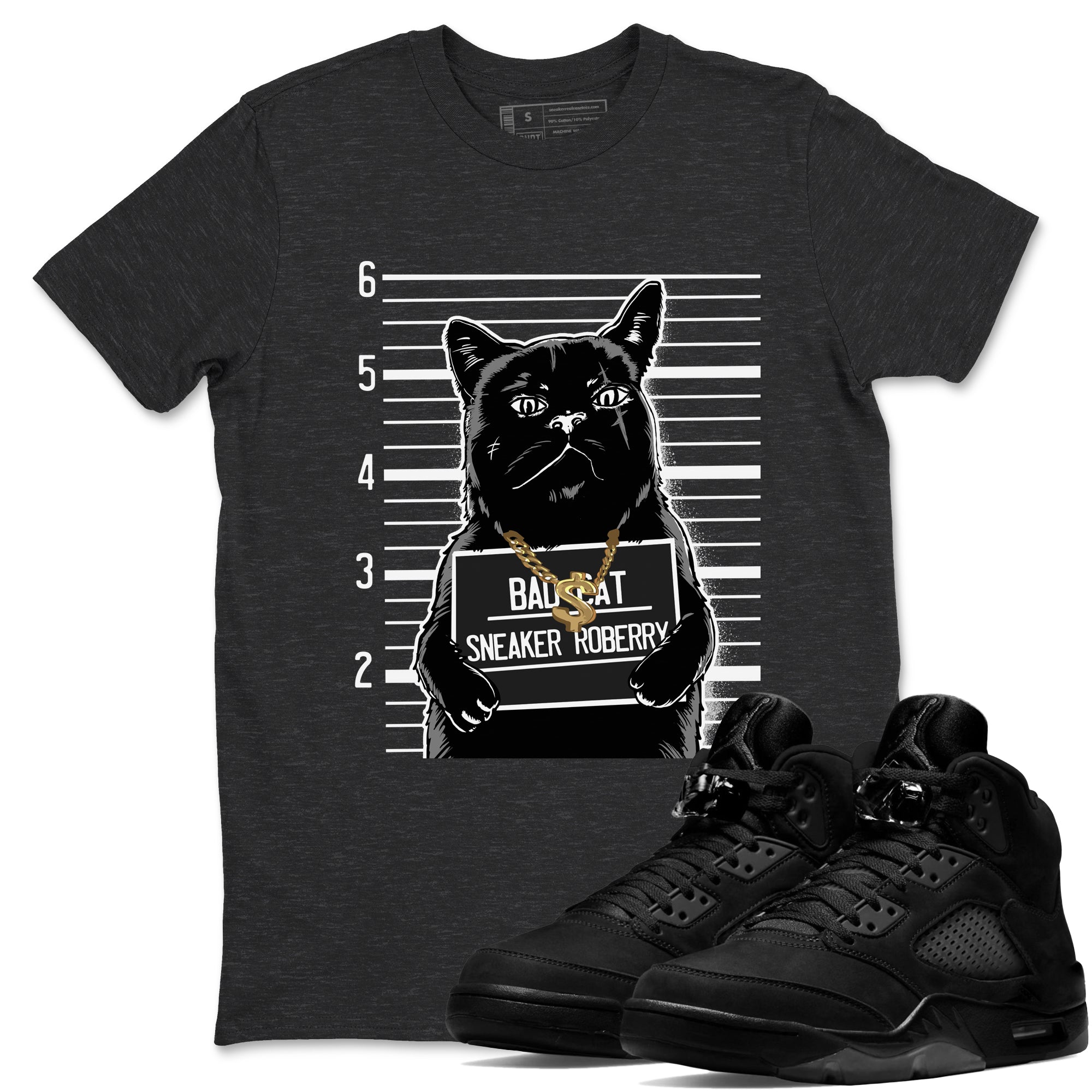 Bad Cat snkmatch Tees - Air Jordan 5 Black Cat