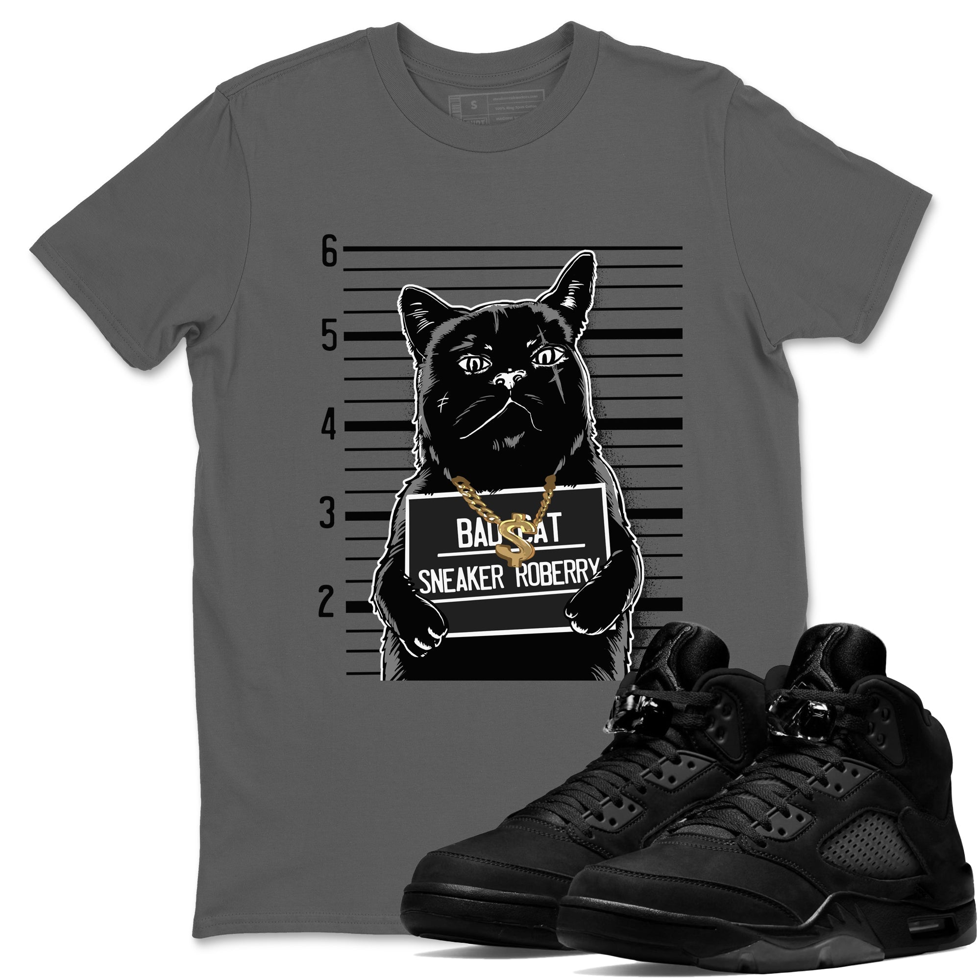 Bad Cat snkmatch Tees - Air Jordan 5 Black Cat