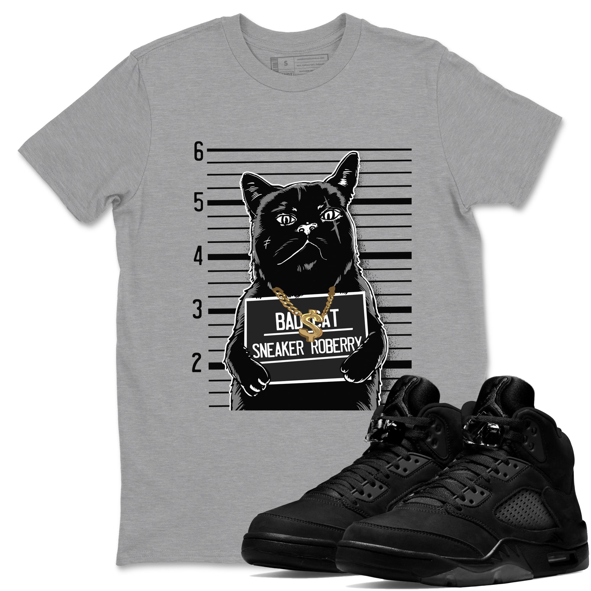 Bad Cat snkmatch Tees - Air Jordan 5 Black Cat