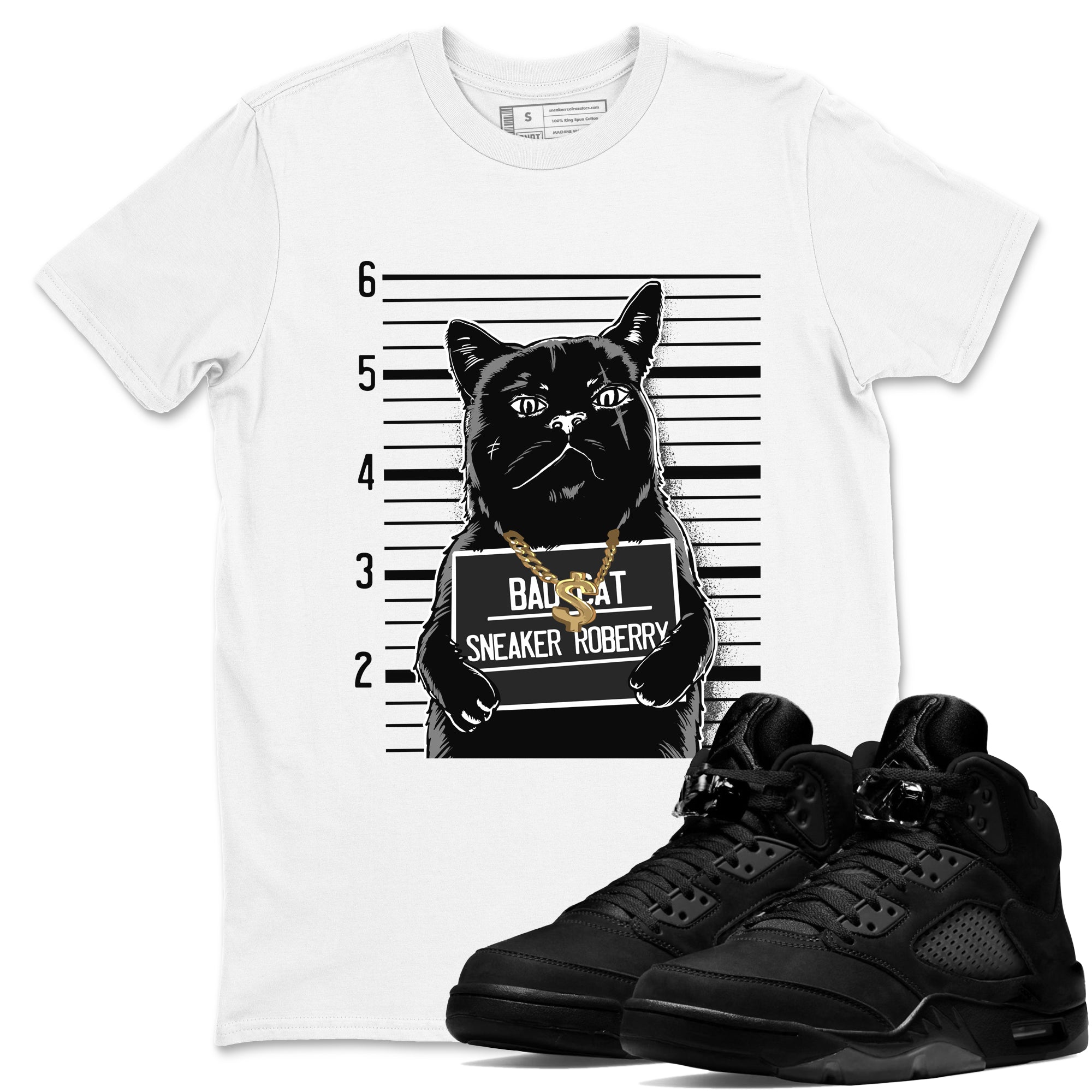 Bad Cat snkmatch Tees - Air Jordan 5 Black Cat