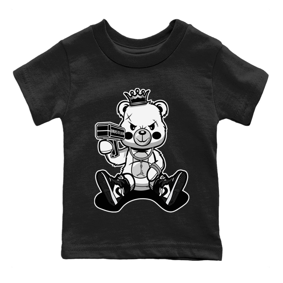 Bad King Baby Bear Kids Tops - Air Jordan 1 Black White