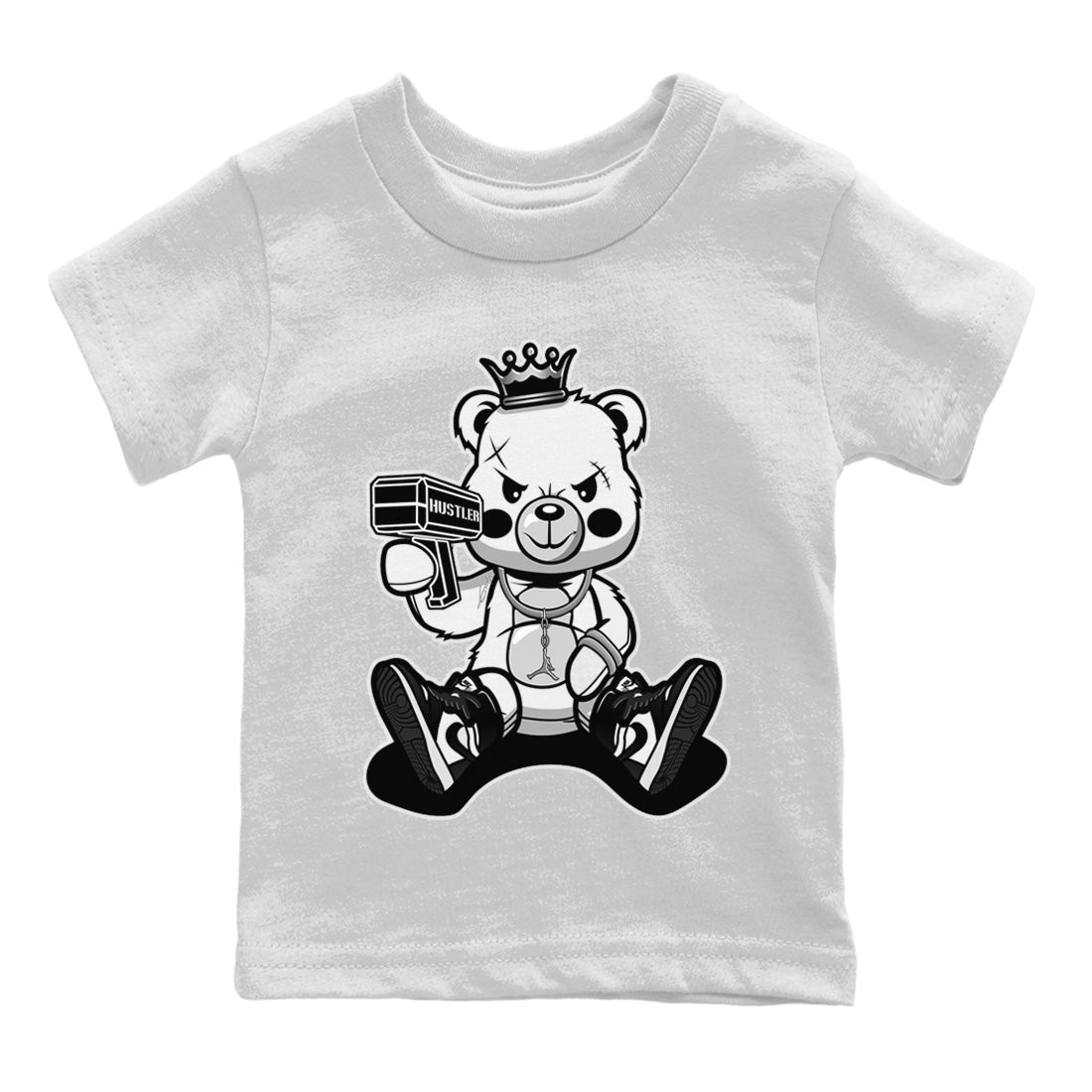 Bad King Baby Bear Kids Tops - Air Jordan 1 Black White