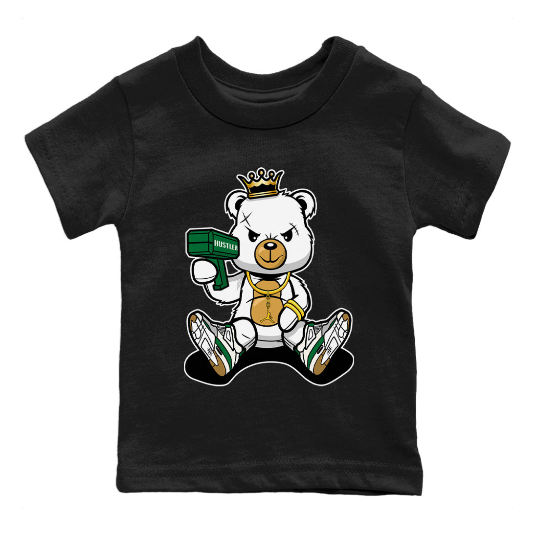 Bad King Baby Bear Kids Tops - Air Jordan 4 Pine Green SB