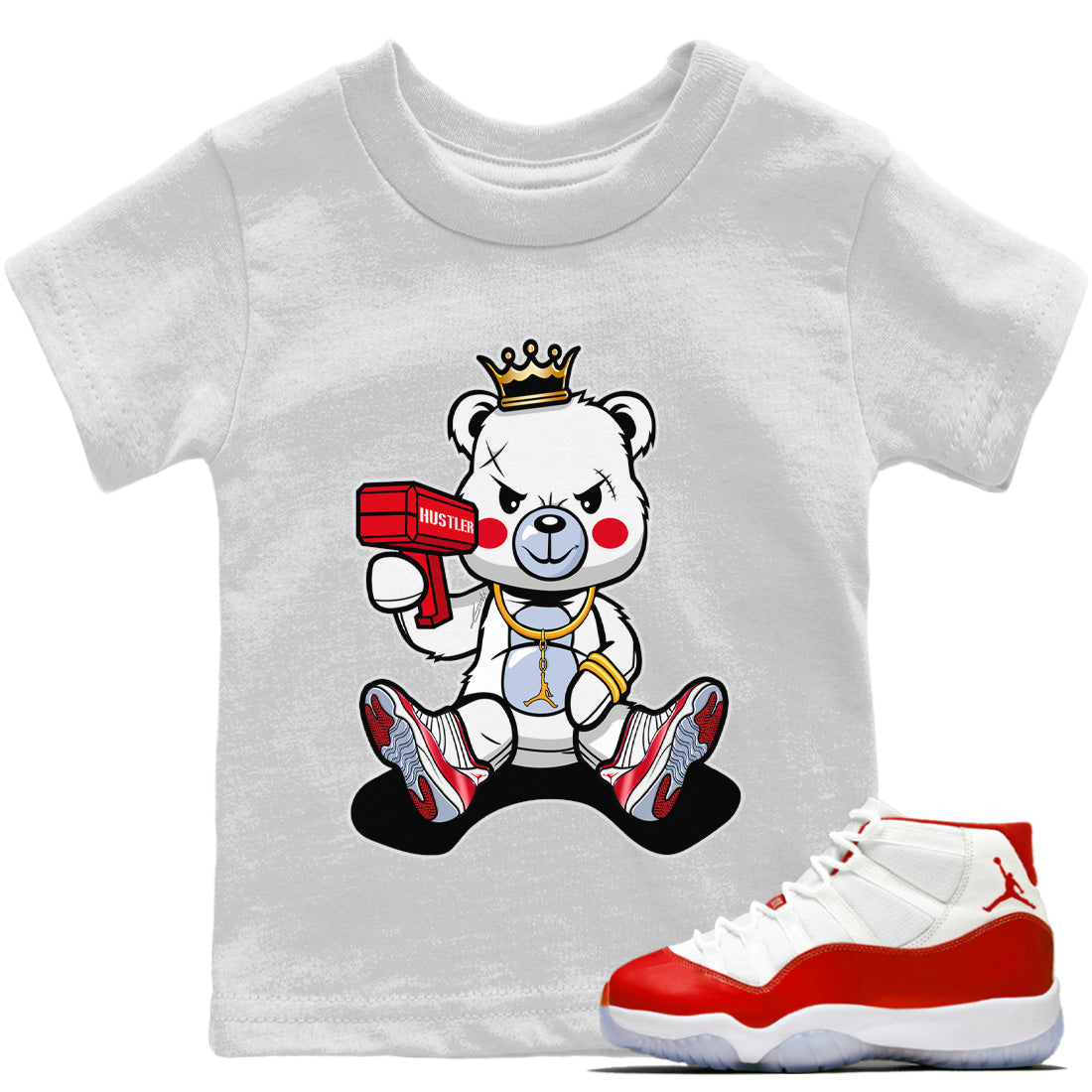 Bad King Baby Bear Kids Tops - Air Jordan 11 Cherry