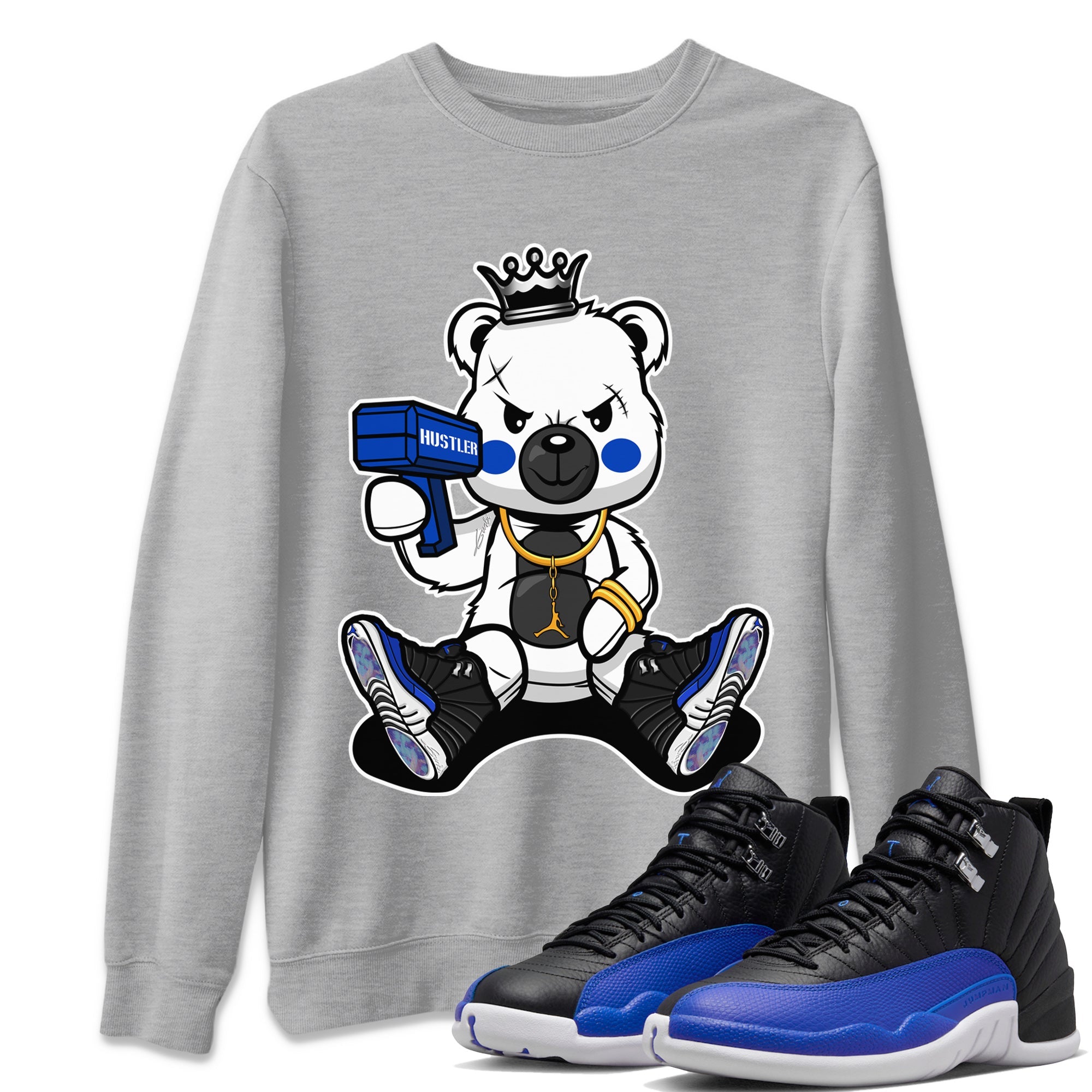 Bad King Baby Bear Unisex Tops - Air Jordan 12 Hyper Royal