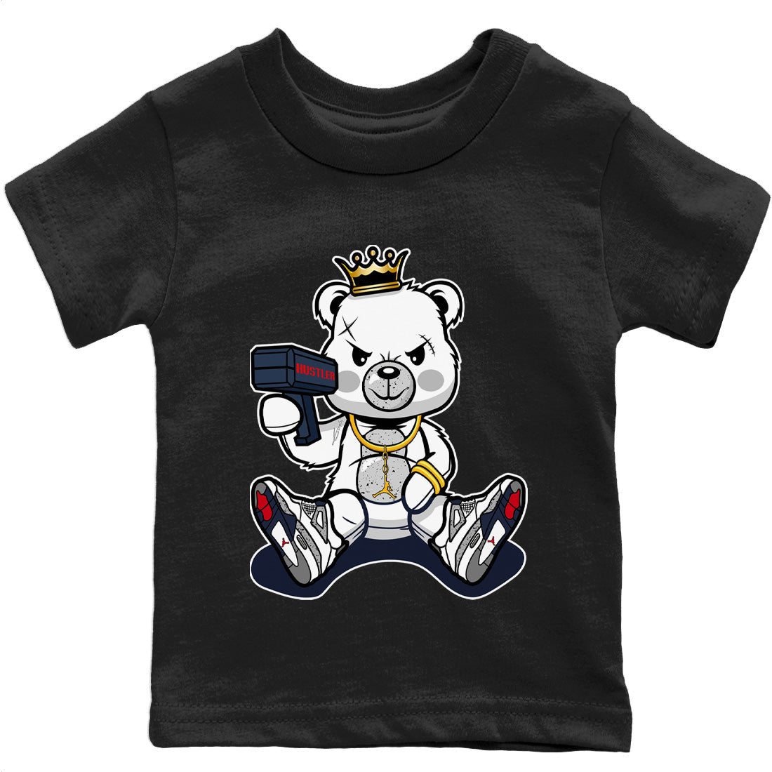 Bad King Baby Bear Kids Tops - Air Jordan 4 Midnight Navy