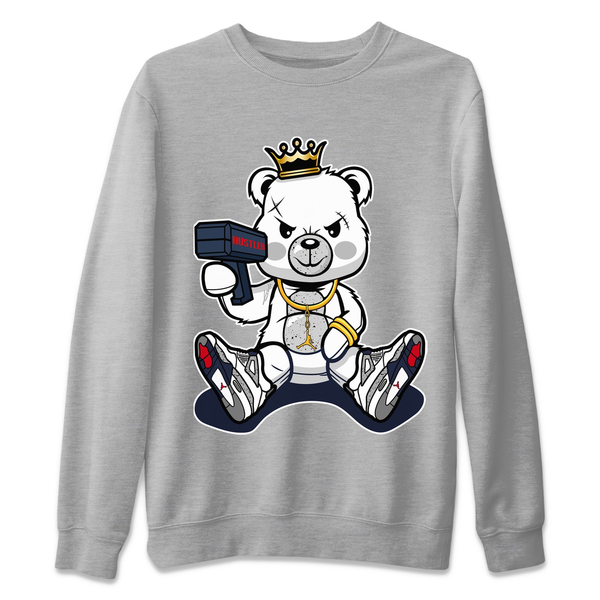 Bad King Baby Bear Unisex Tops - Air Jordan 4 Midnight Navy