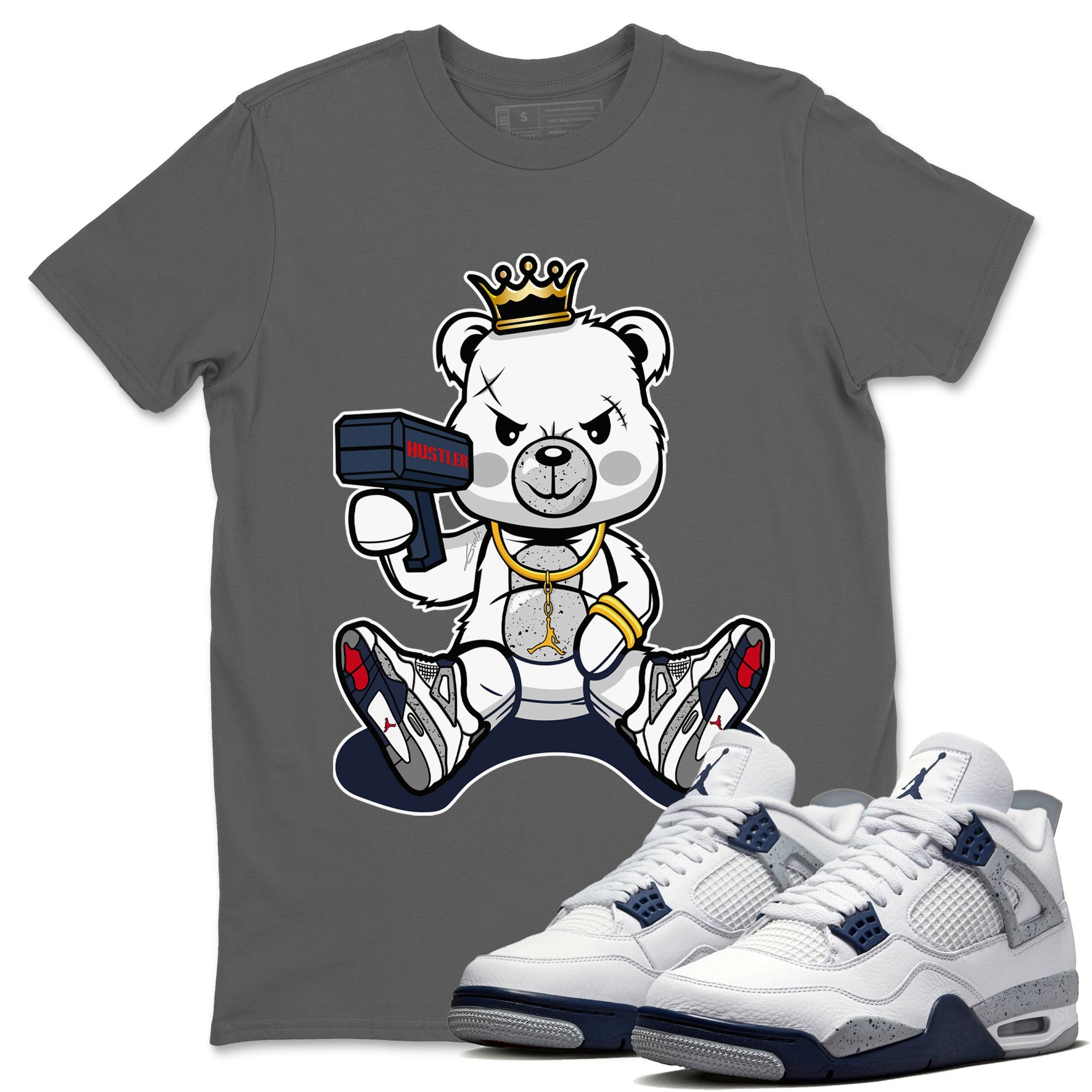 Bad King Baby Bear Unisex Tops - Air Jordan 4 Midnight Navy