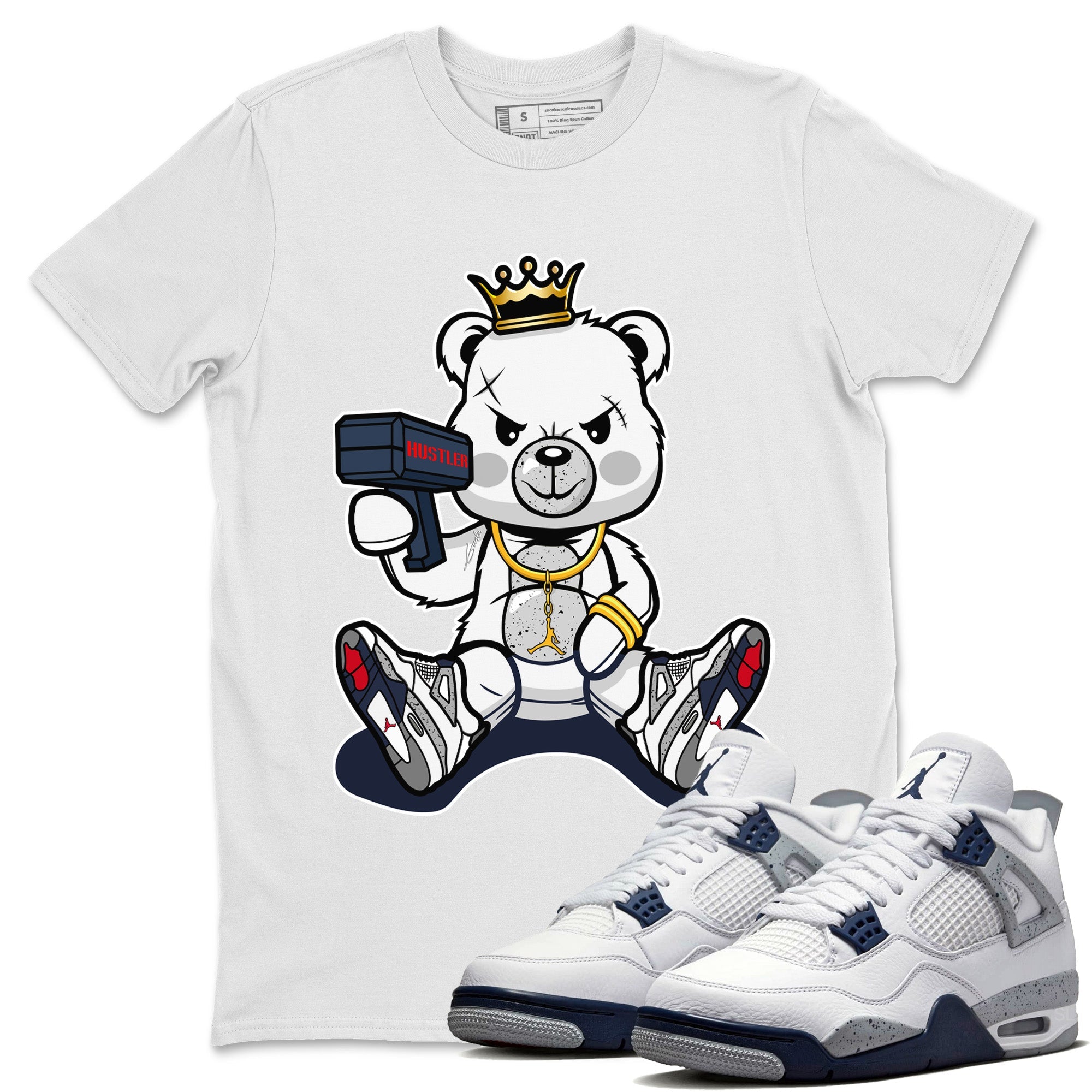 Bad King Baby Bear Unisex Tops - Air Jordan 4 Midnight Navy