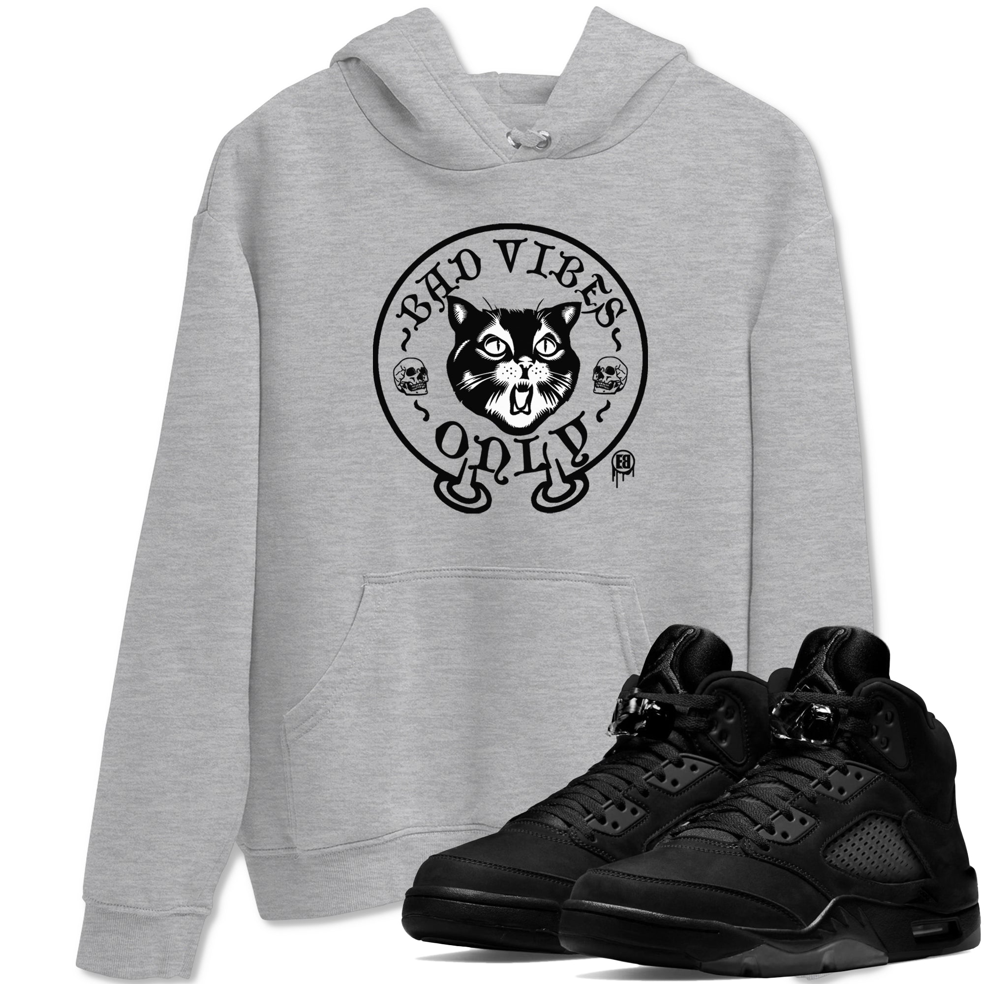 Bad Vibes Only snkmatch Tees - Air Jordan 5 Black Cat