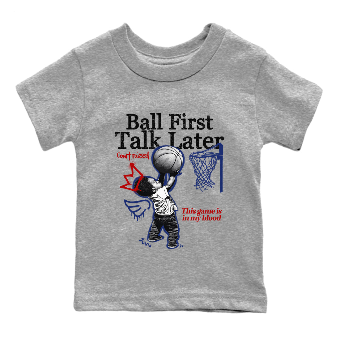Ball First Talk Later snkmatch Tees Kids - Air Jordan 1 Rare Air