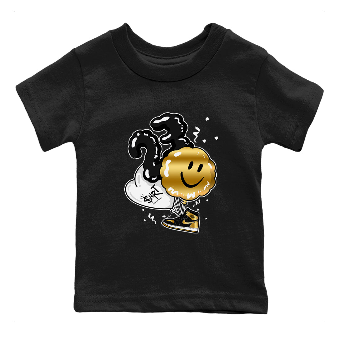 Balloon snkmatch Tees Kids - Air Jordan 1 Black Metallic Gold