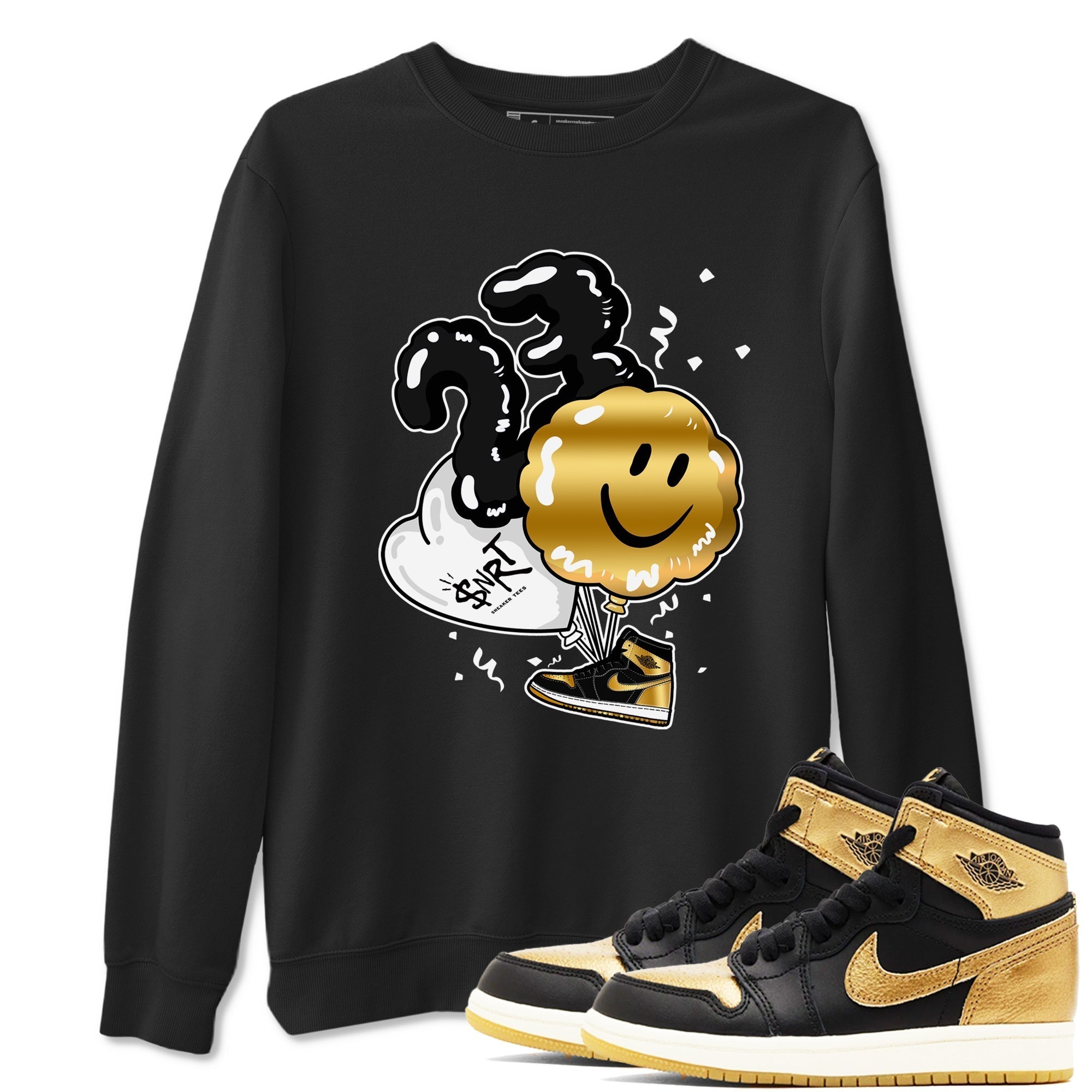 Balloon snkmatch Tees - Air Jordan 1 Black Metallic Gold