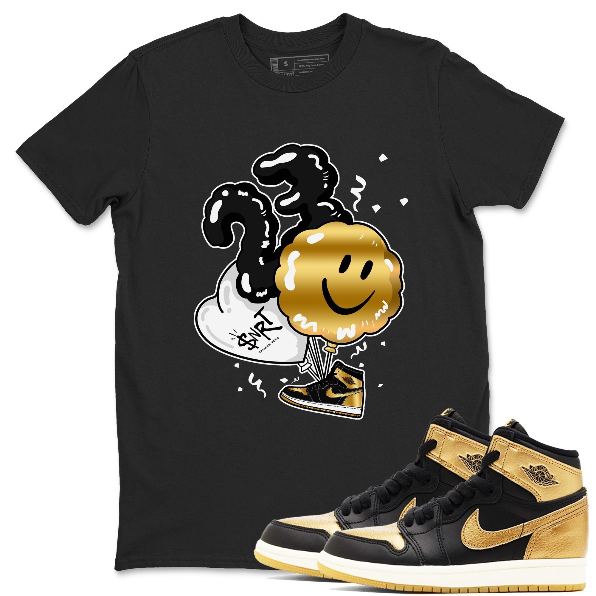Balloon snkmatch Tees - Air Jordan 1 Black Metallic Gold