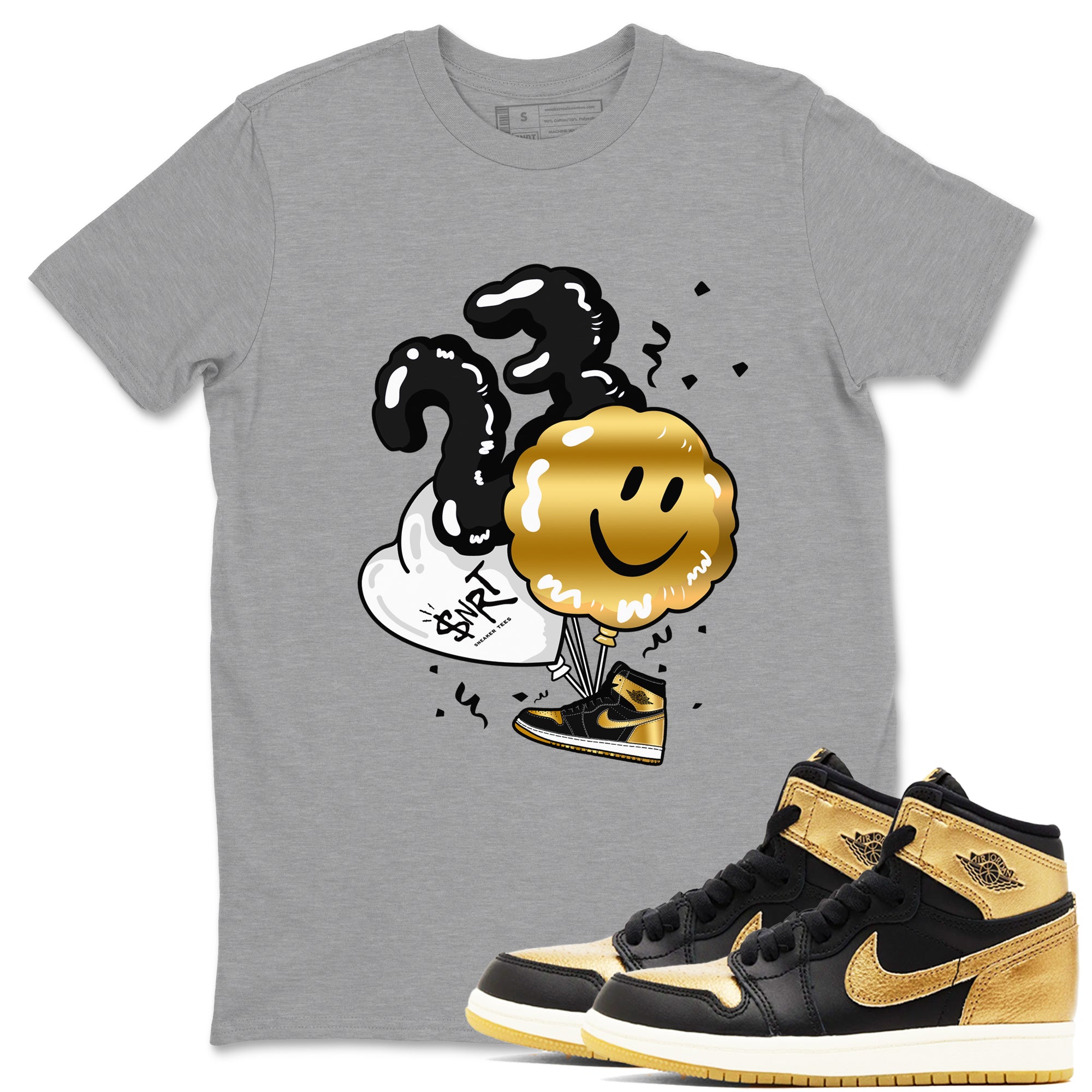 Balloon snkmatch Tees - Air Jordan 1 Black Metallic Gold