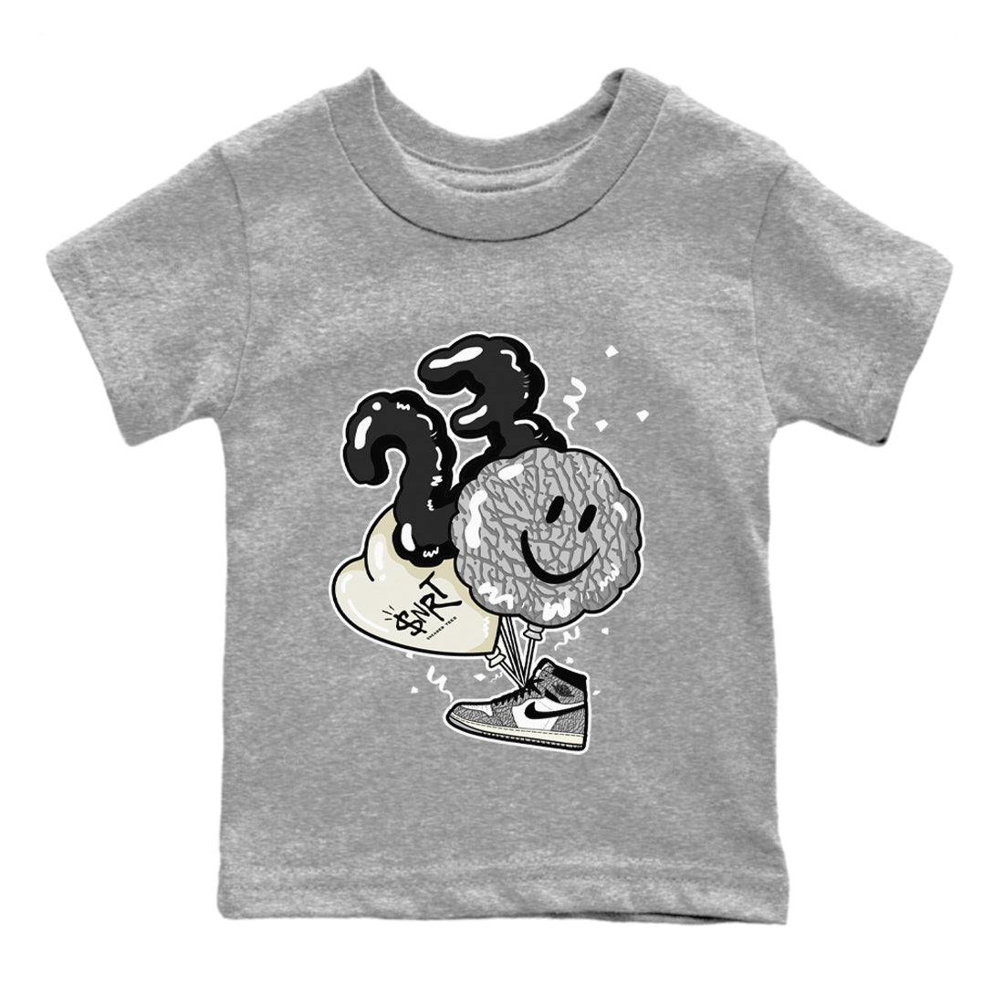 Balloon Kids Tops - Air Jordan 1 White Cement