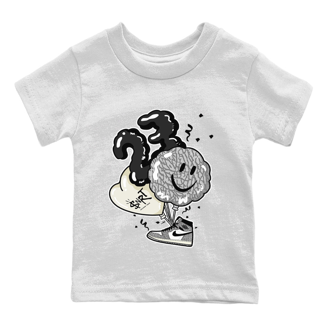 Balloon Kids Tops - Air Jordan 1 White Cement