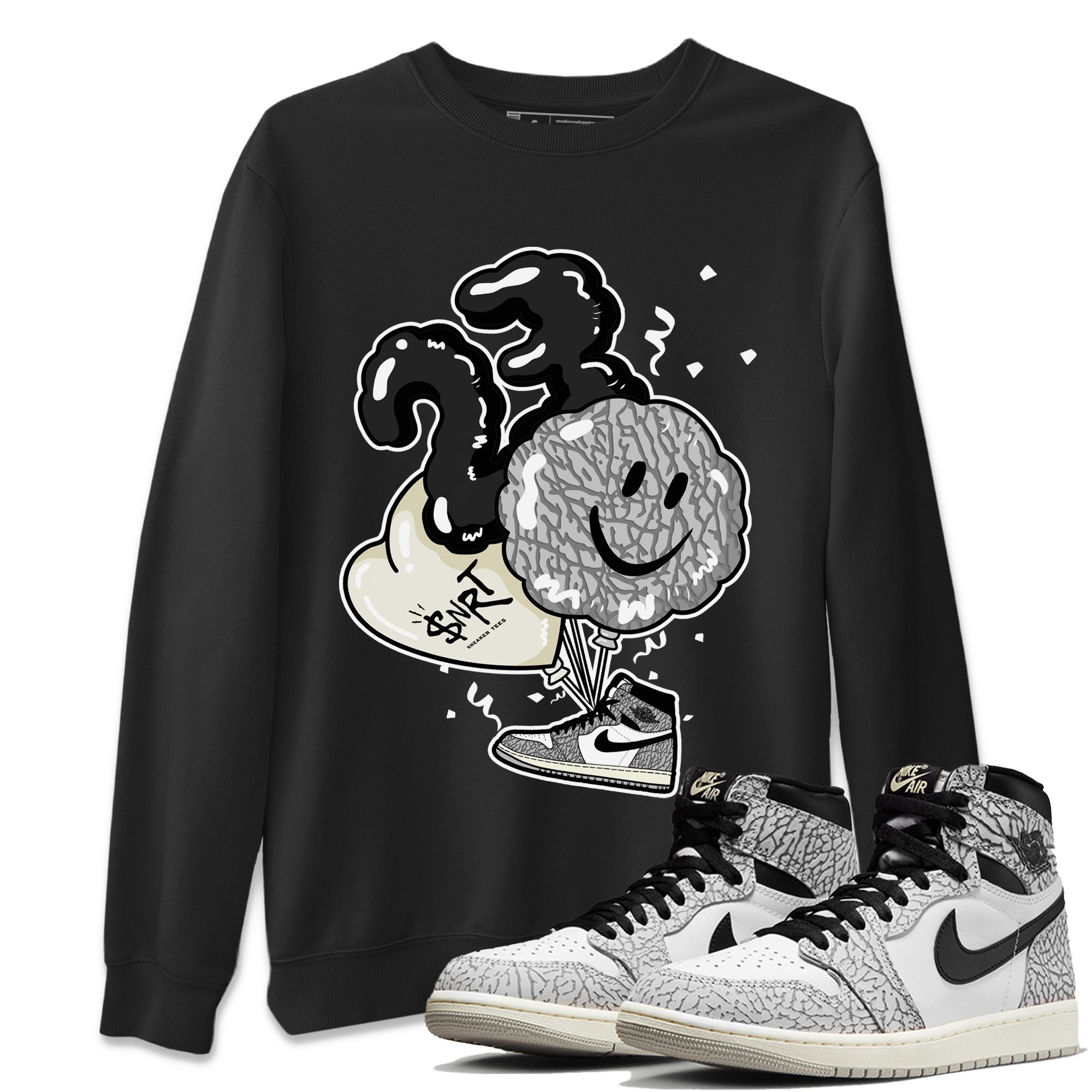 Balloon Unisex Tops - Air Jordan 1 White Cement