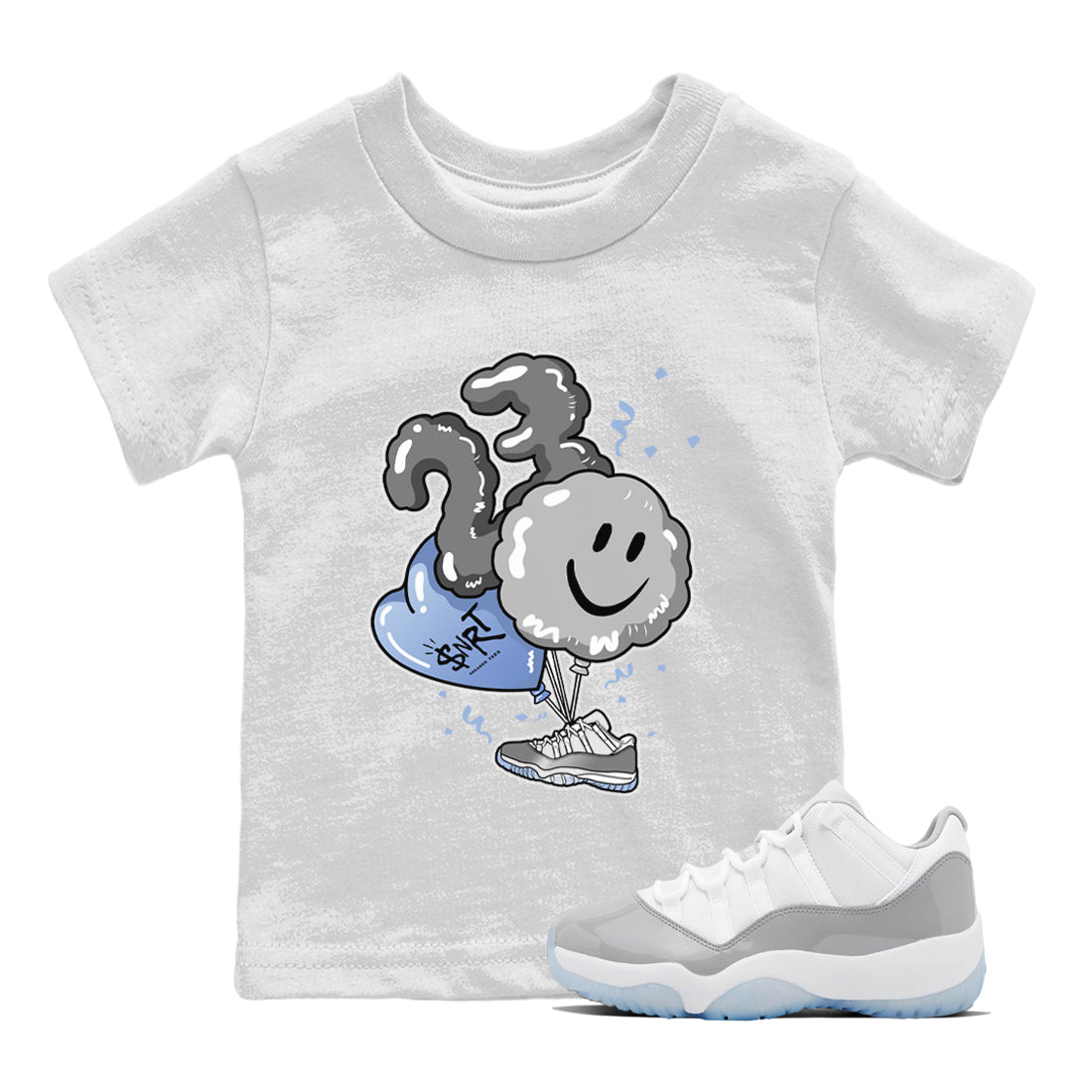 Balloon Kids Tops - Air Jordan 11 White Cement