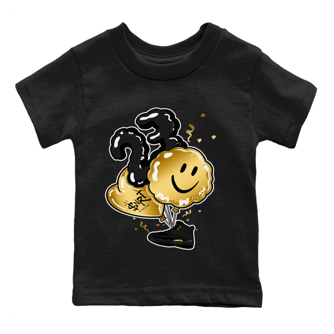 Balloon Kids Tops - Air Jordan 12 Black Taxi