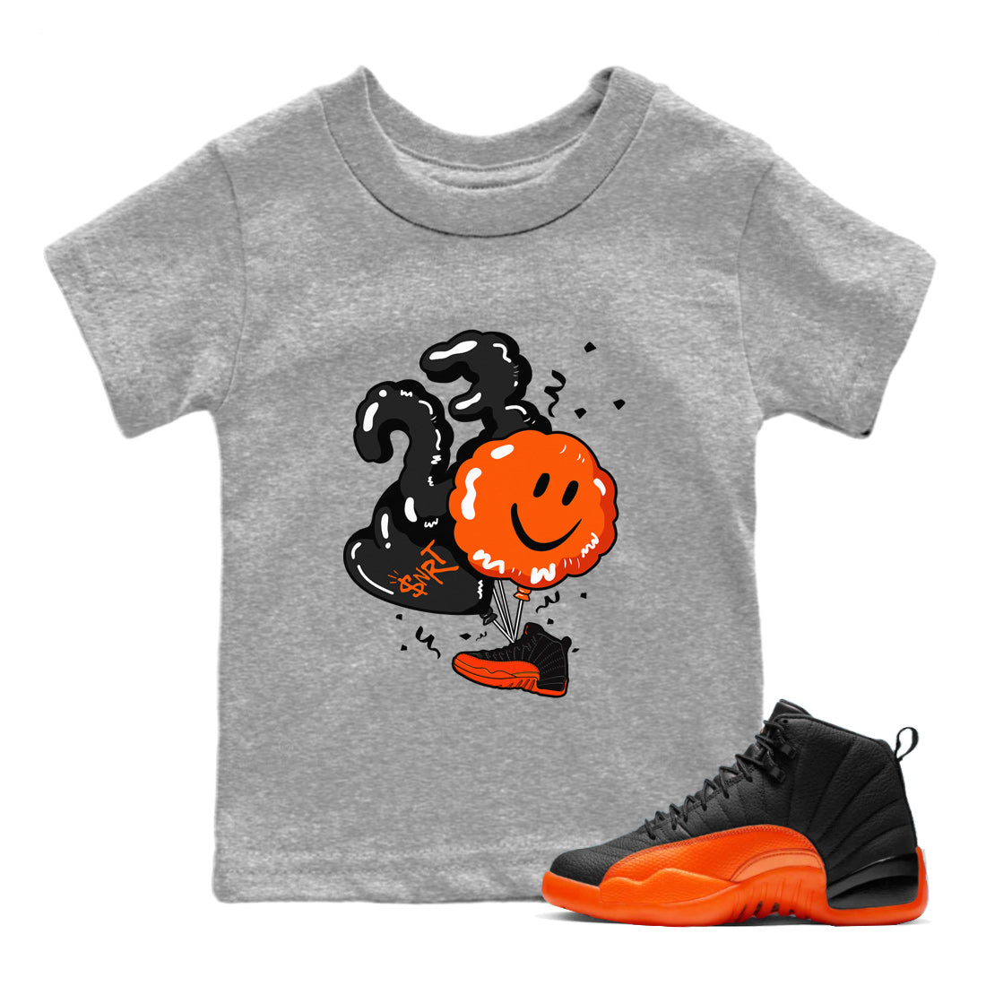 Balloon Kids Tops - Air Jordan 12 Brilliant Orange