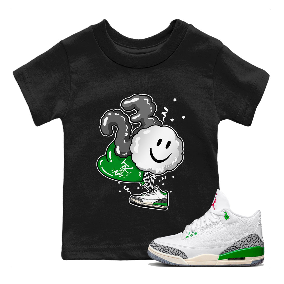 Balloon Kids Tops - Air Jordan 3 Lucky Green