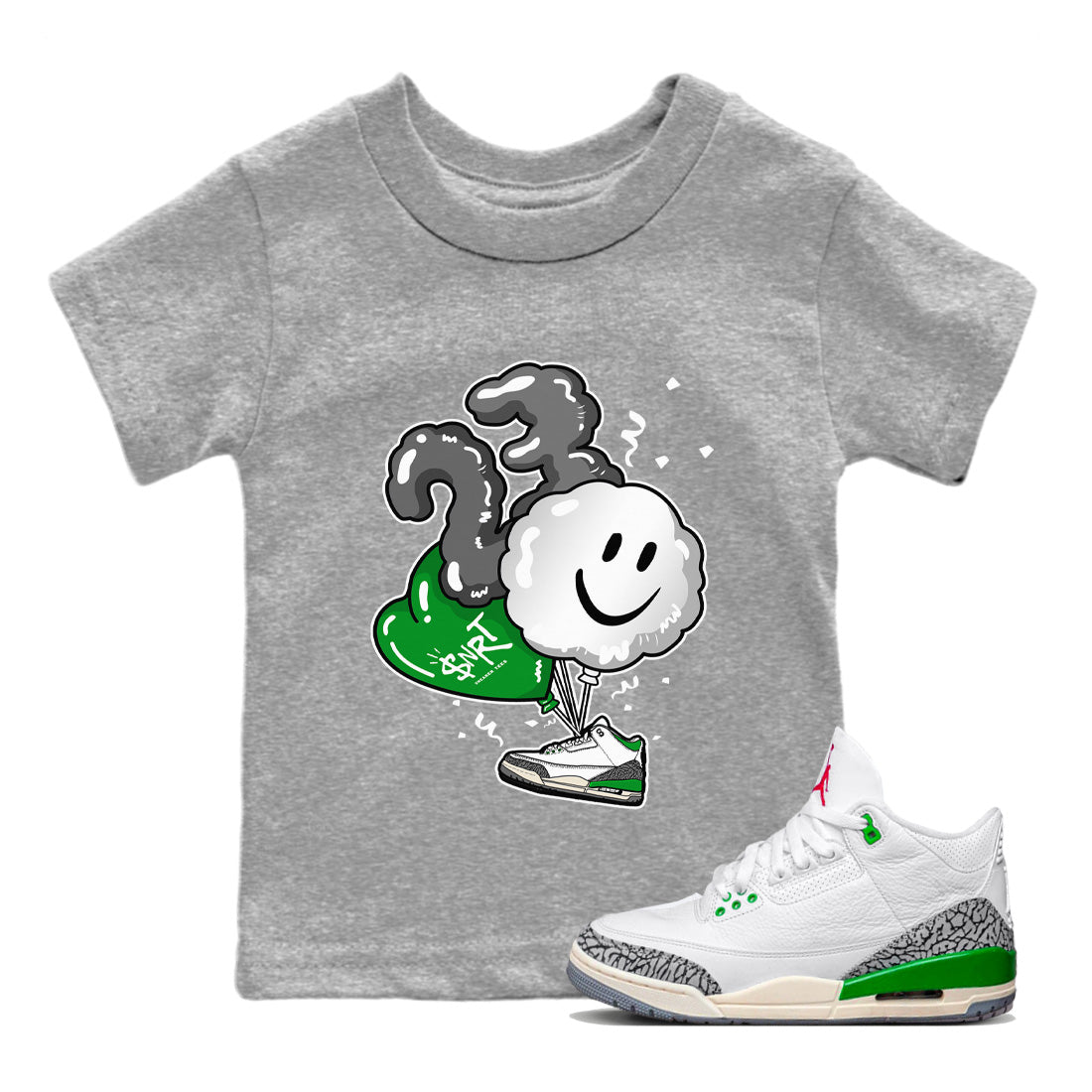 Balloon Kids Tops - Air Jordan 3 Lucky Green