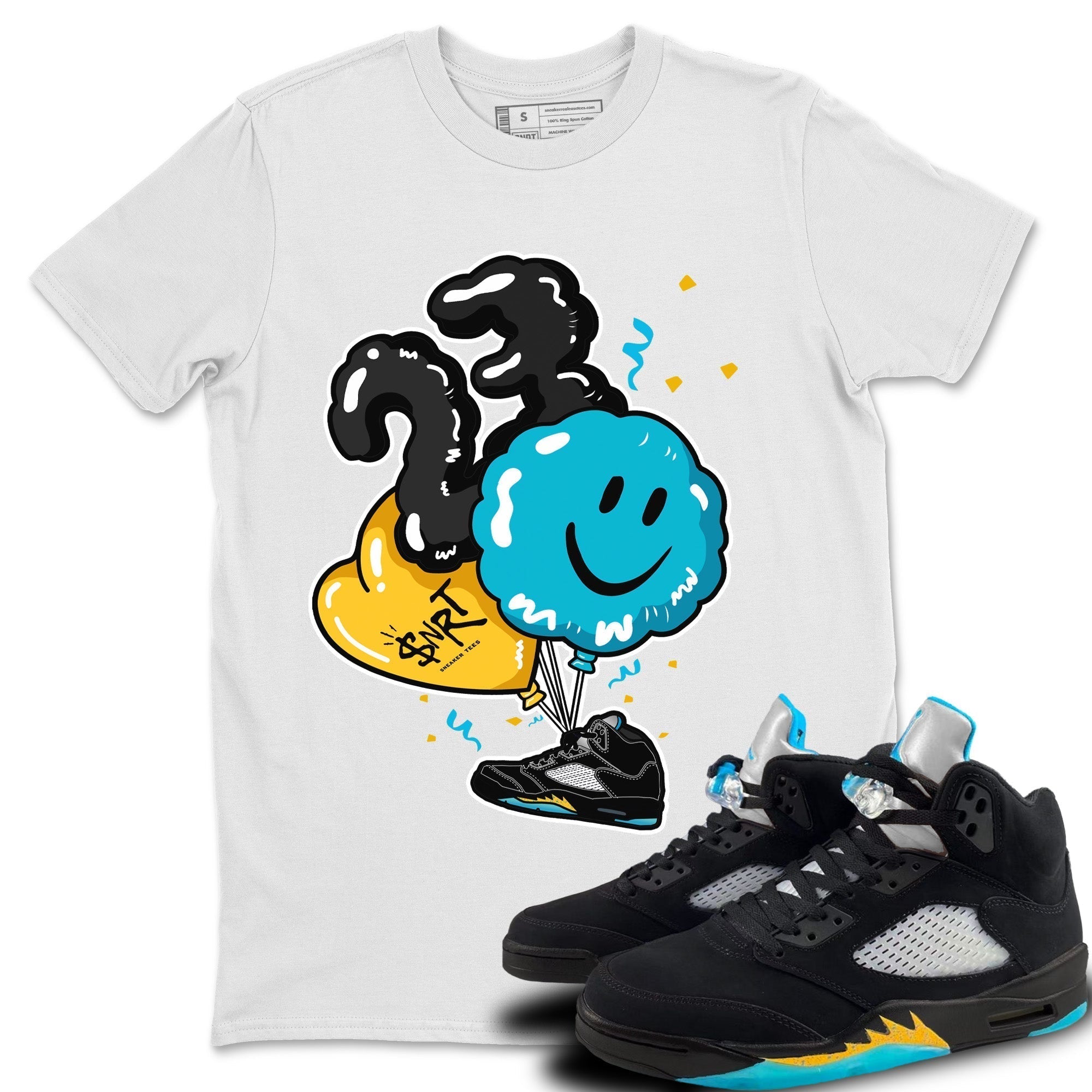 Balloon Unisex Tops - Air Jordan 5 Aqua