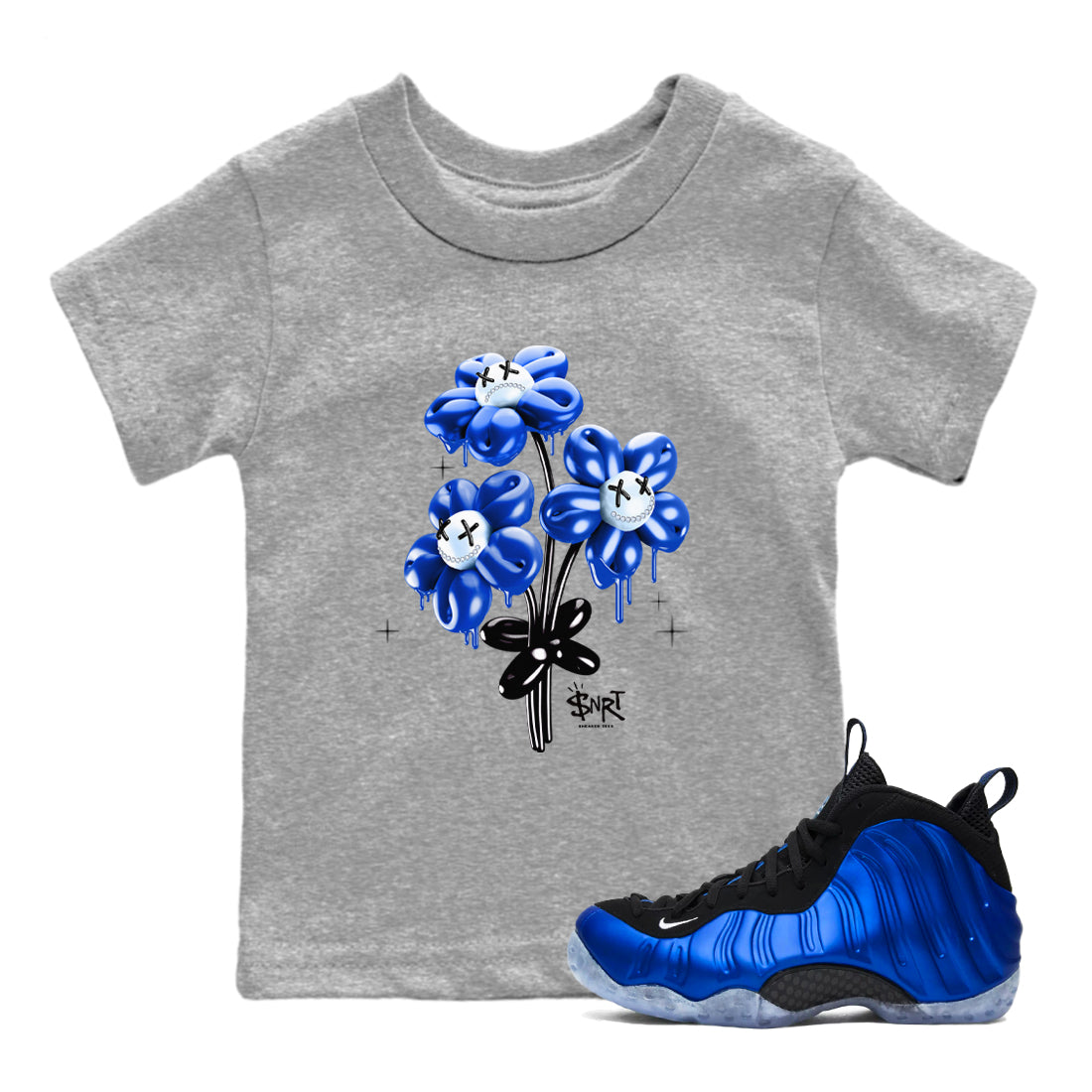 Balloon Bouquet snkmatch Tees Kids - Air Foamposite One Royal