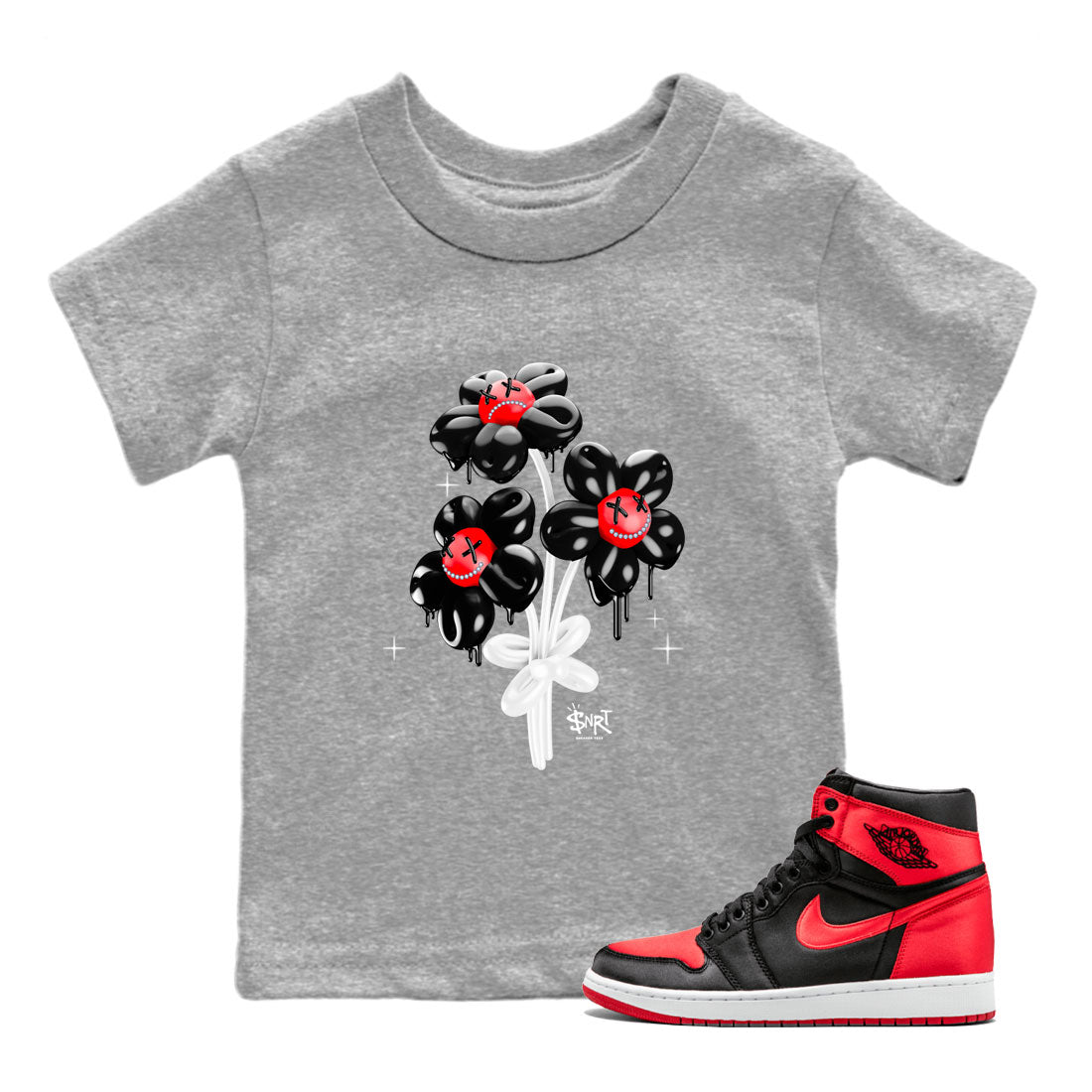 Balloon Bouquet Kids Tops - Air Jordan 1 Satin Bred