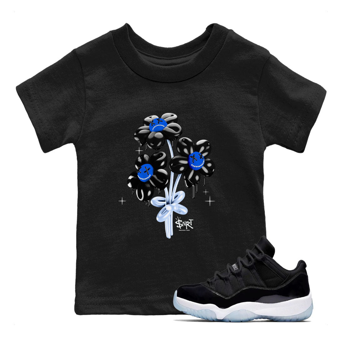 Balloon Bouquet snkmatch Tees Kids - Air Jordan 11 Black and Varsity Royal