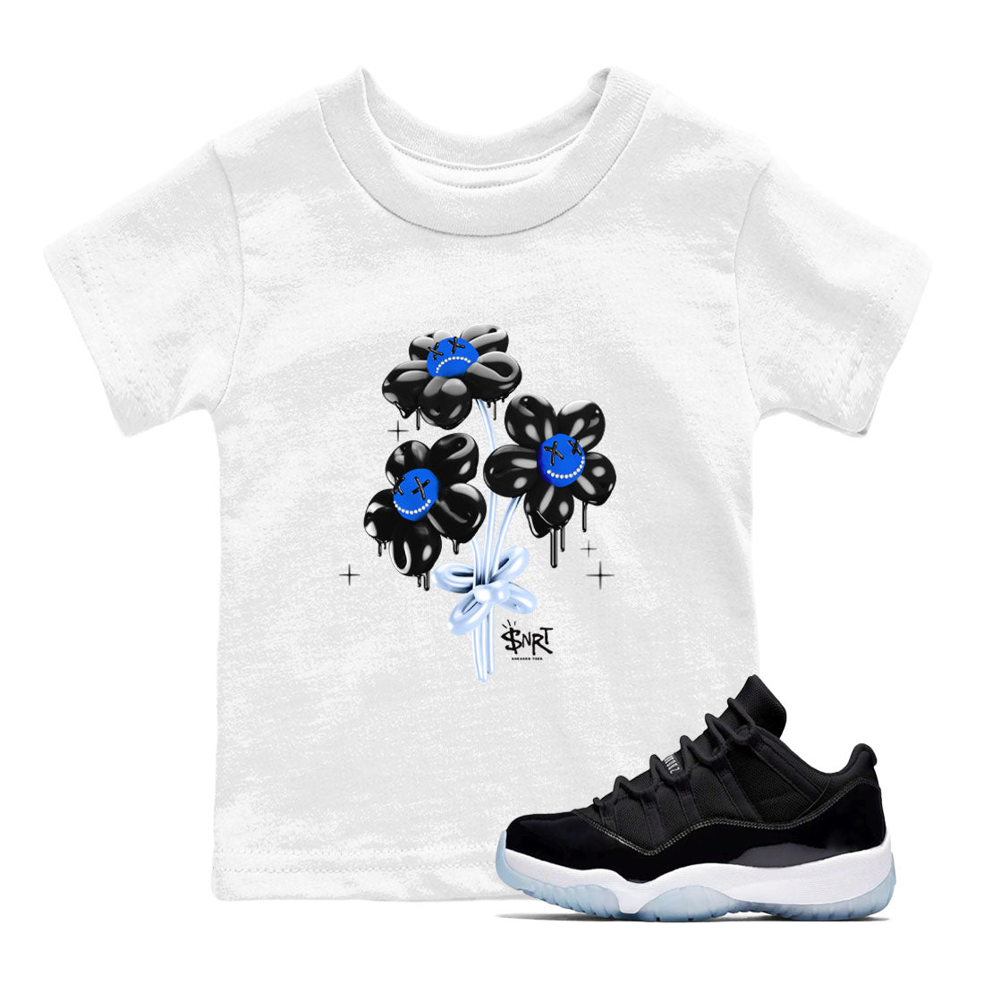 Balloon Bouquet snkmatch Tees Kids - Air Jordan 11 Black and Varsity Royal