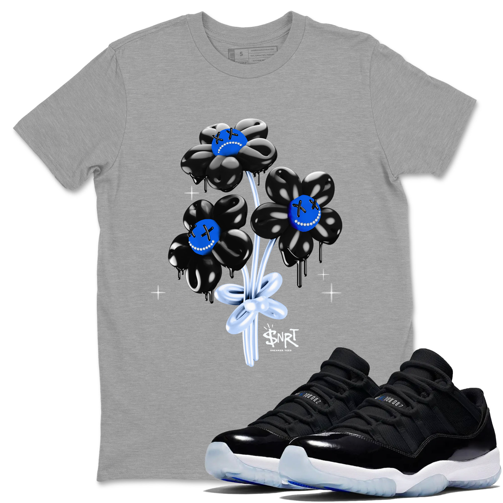 Balloon Bouquet snkmatch Tees - Air Jordan 11 Black and Varsity Royal