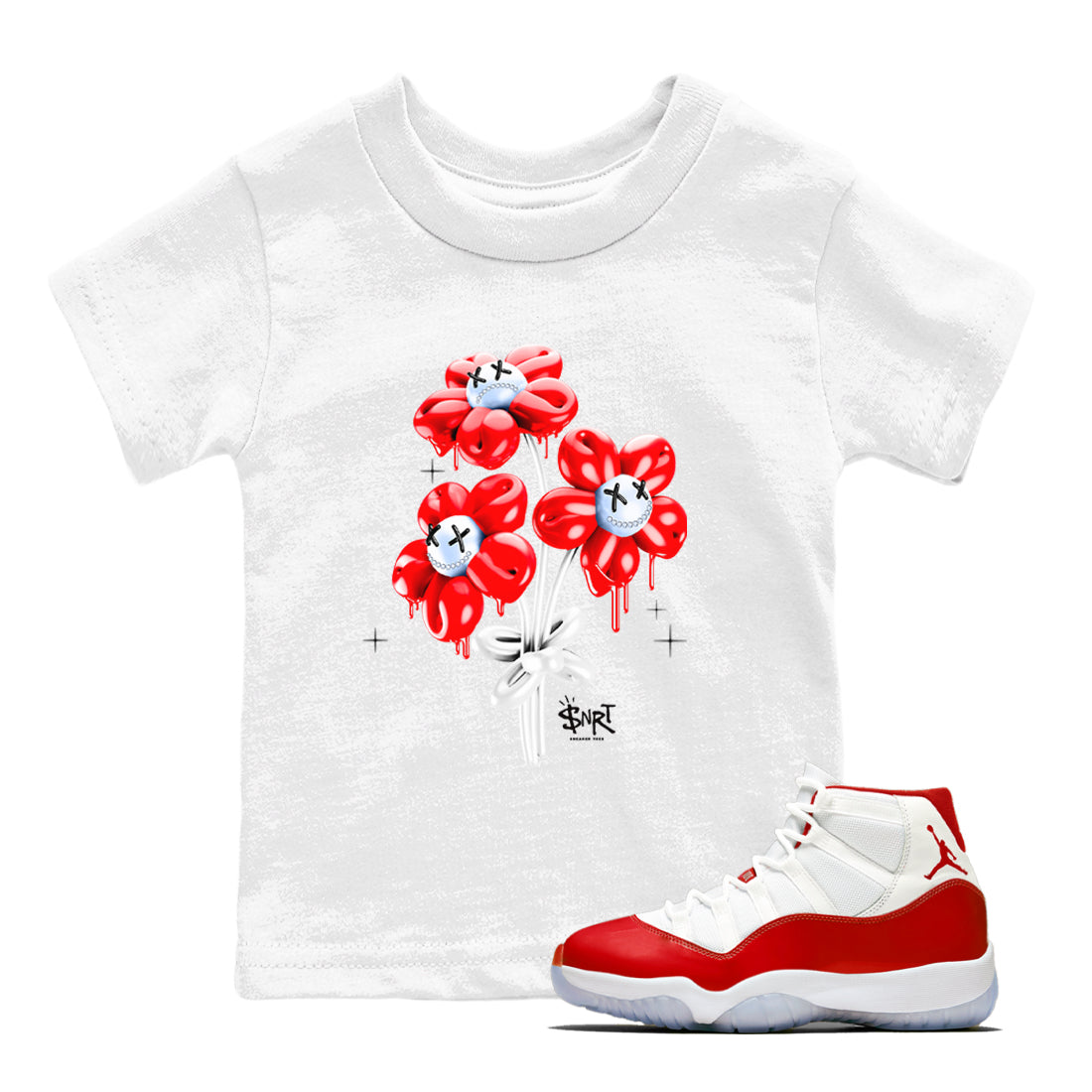 Balloon Bouquet snkmatch Tees Kids - Air Jordan 11 Cherry