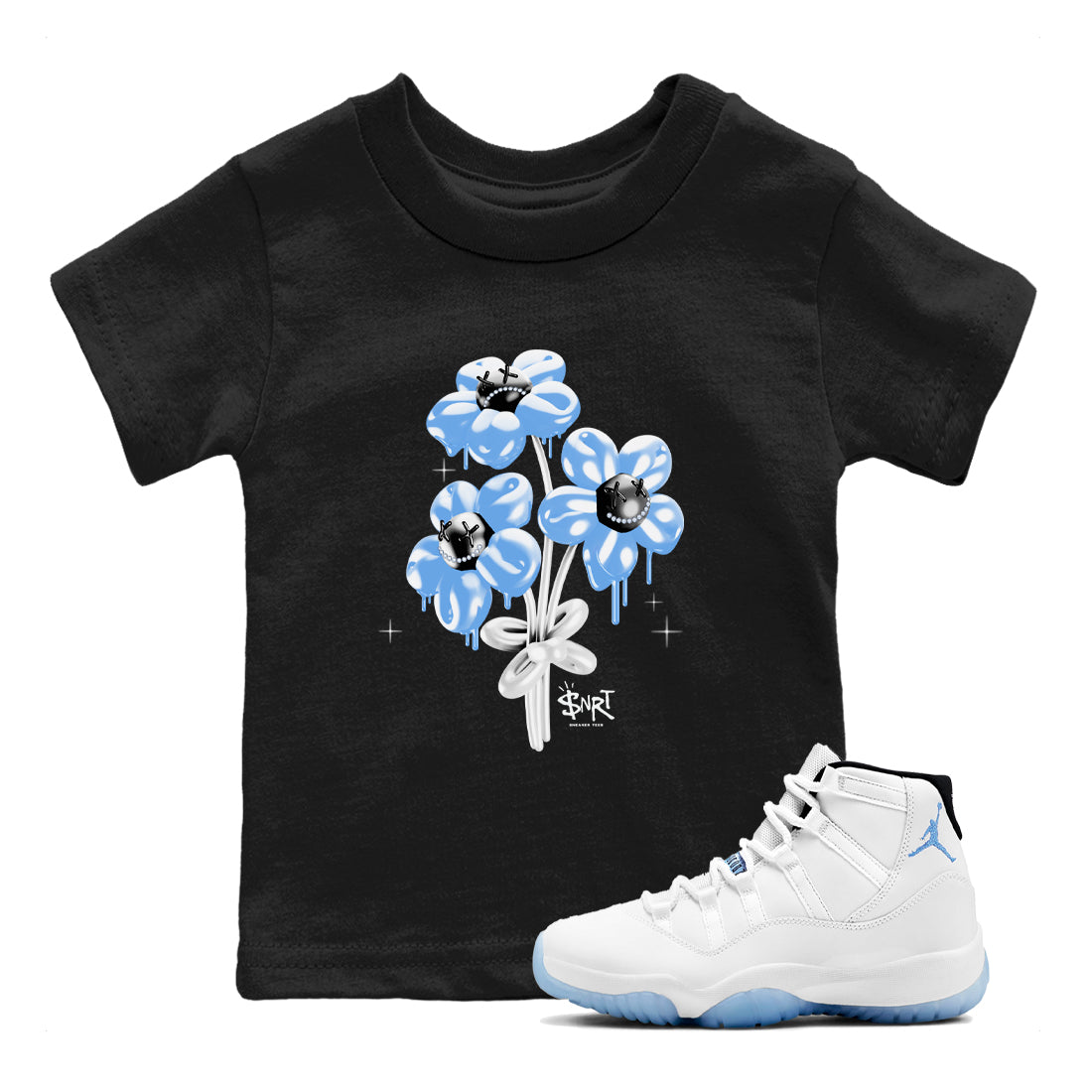 Balloon Bouquet snkmatch Tees Kids - Air Jordan 11 Legend Blue
